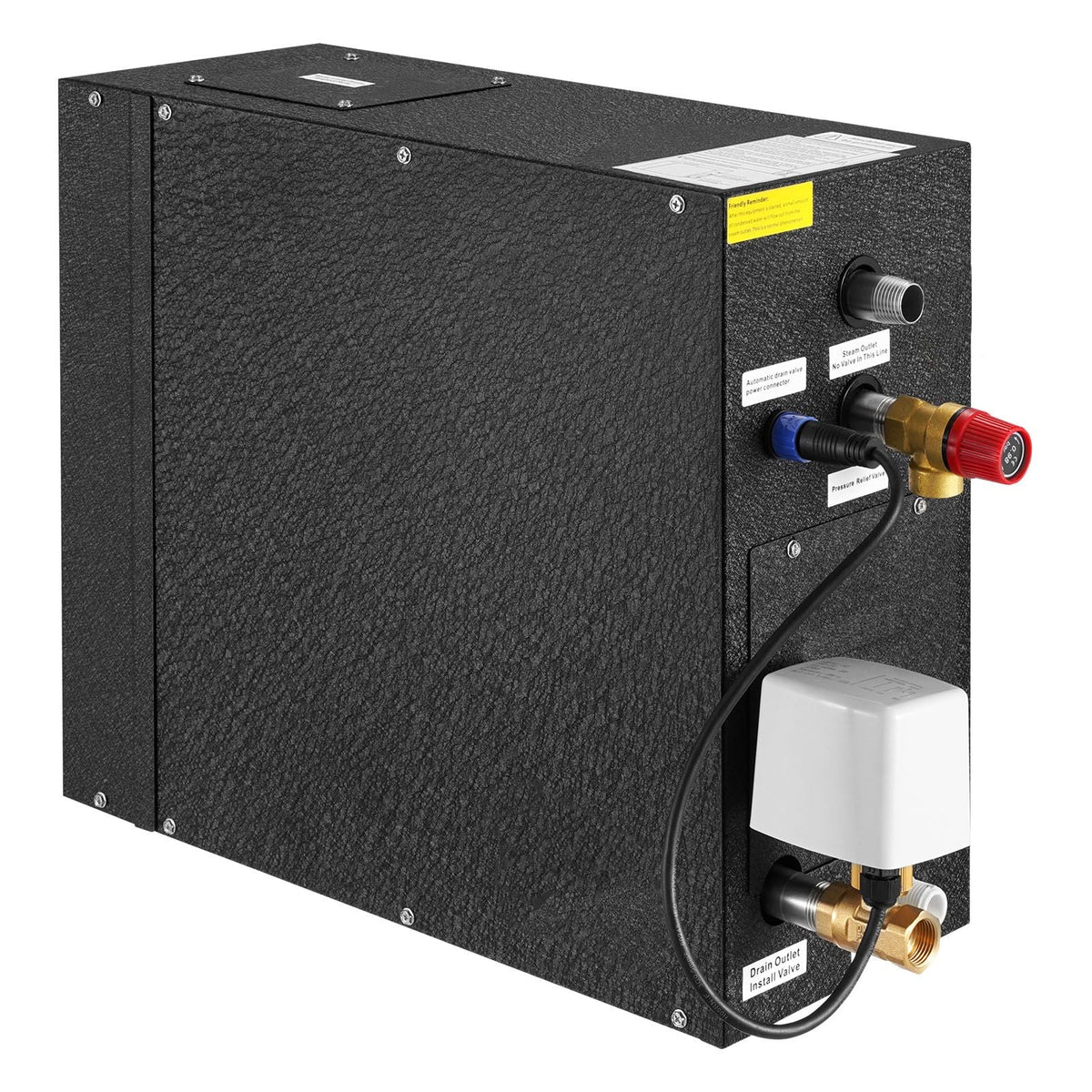Steam Generator, 6 kW Steam Shower System with Controller for Home Sauna Bath Spa, Commercial Auto Drain Kit with Overheat, Dry-Run & Overpressure Protection, 10 Min to 24h Efficient, Black