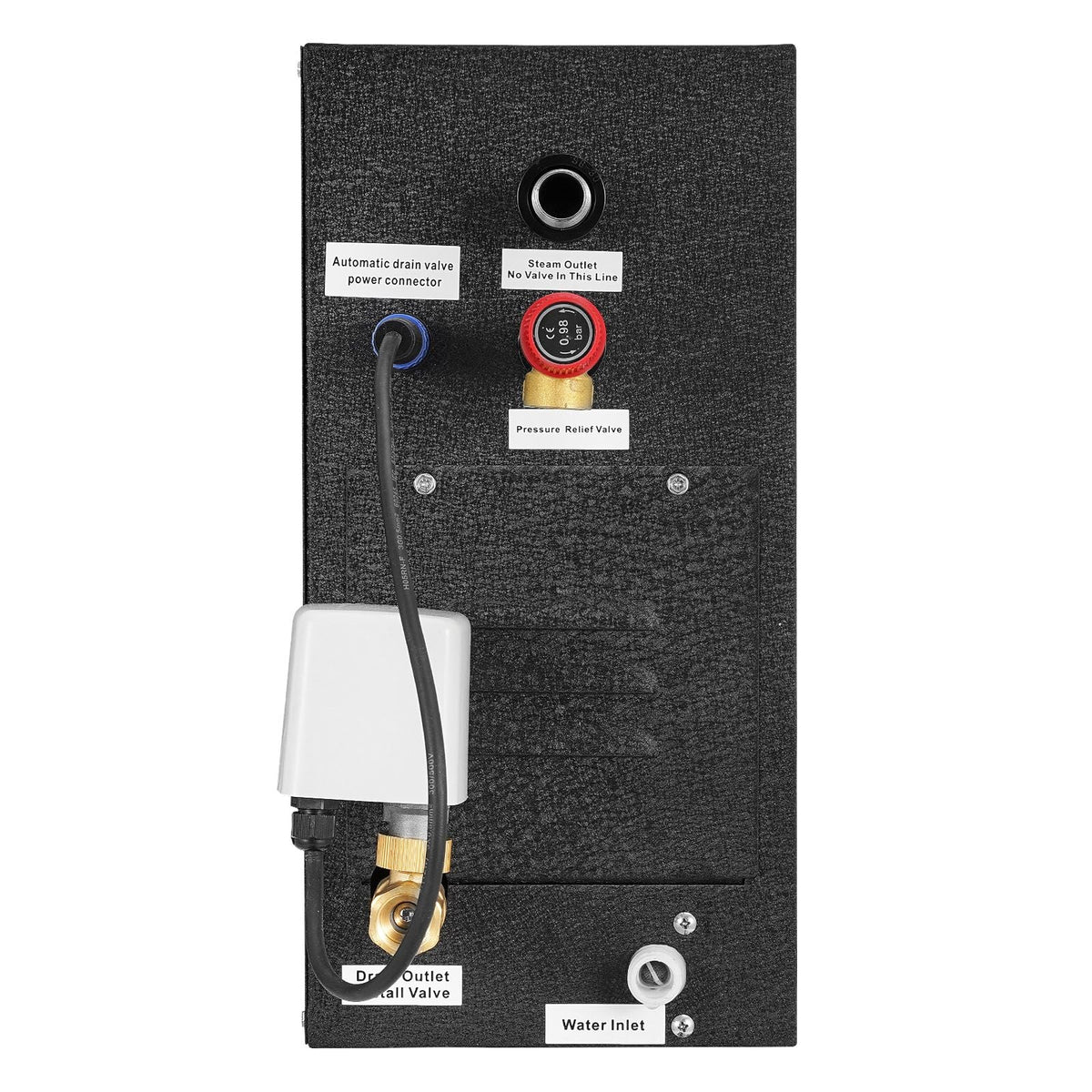 Steam Generator, 6 kW Steam Shower System with Controller for Home Sauna Bath Spa, Commercial Auto Drain Kit with Overheat, Dry-Run & Overpressure Protection, 10 Min to 24h Efficient, Black