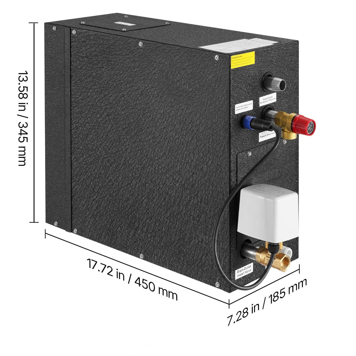 Steam Generator, 6 kW Steam Shower System with Controller for Home Sauna Bath Spa, Commercial Auto Drain Kit with Overheat, Dry-Run & Overpressure Protection, 10 Min to 24h Efficient, Black