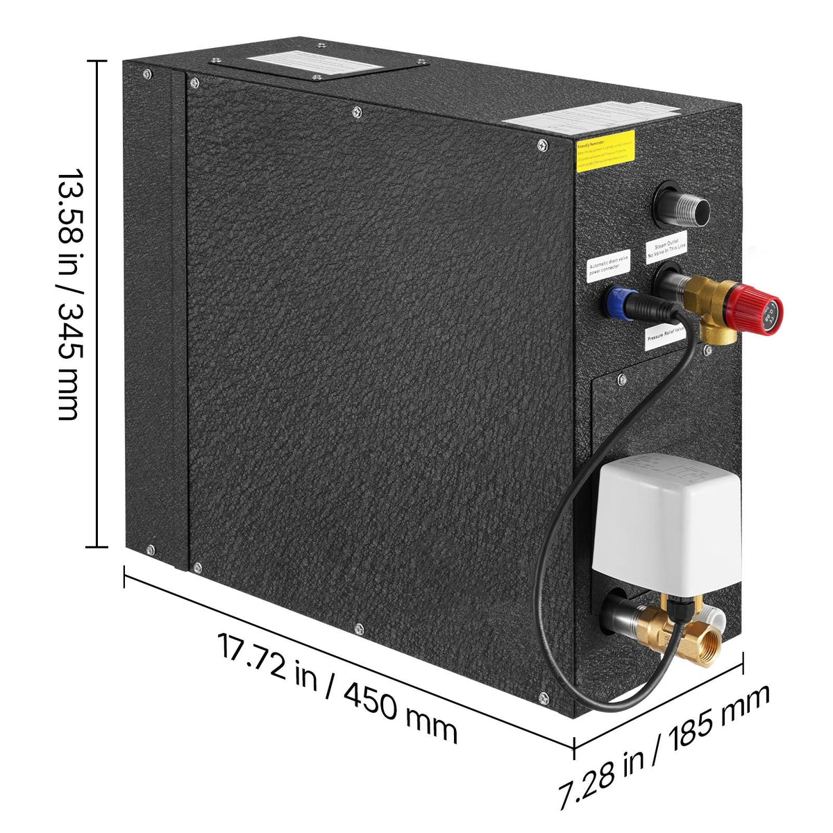 Steam Generator, 7.5 kW Steam Shower System with Controller for Home Sauna Bath Spa, Commercial Auto Drain Kit with Overheat, Dry-Run & Overpressure Protection, 10 Min to 24h Efficient, Black