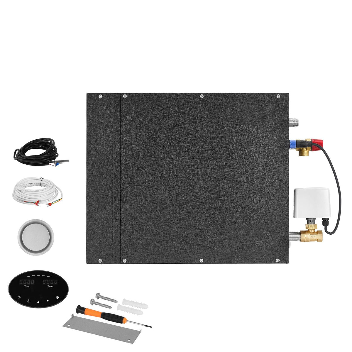 Steam Generator, 7.5 kW Steam Shower System with Controller for Home Sauna Bath Spa, Commercial Auto Drain Kit with Overheat, Dry-Run & Overpressure Protection, 10 Min to 24h Efficient, Black