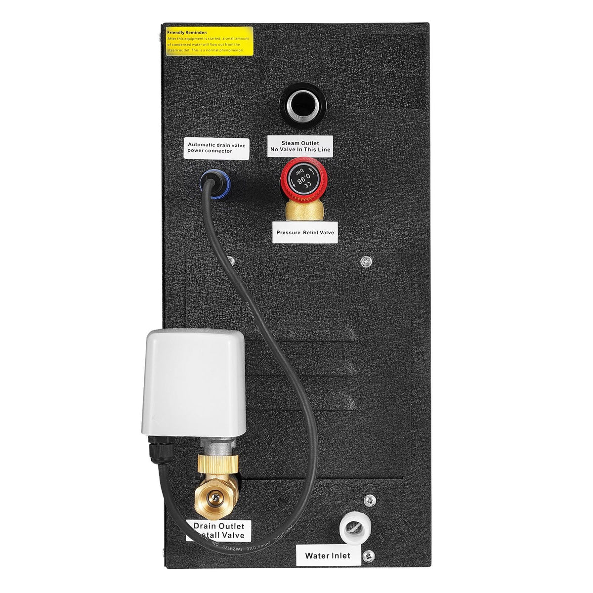 Steam Generator, 7.5 kW Steam Shower System with Controller for Home Sauna Bath Spa, Commercial Auto Drain Kit with Overheat, Dry-Run & Overpressure Protection, 10 Min to 24h Efficient, Black
