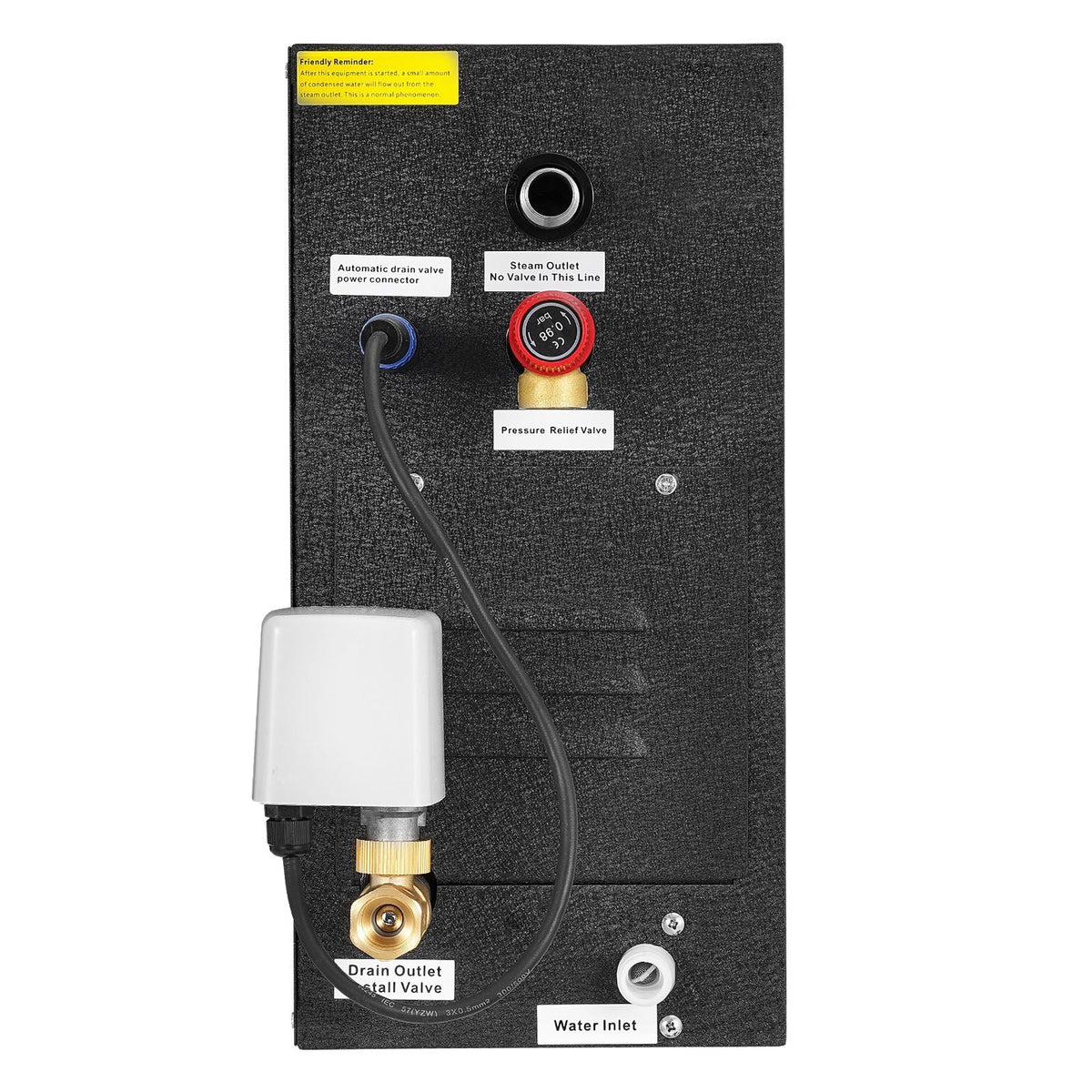 Steam Generator, 9 kW Steam Shower System with Controller for Home Sauna Bath Spa, Commercial Auto Drain Kit with Overheat, Dry-Run & Overpressure Protection, 10 Min to 24h Efficient, Black