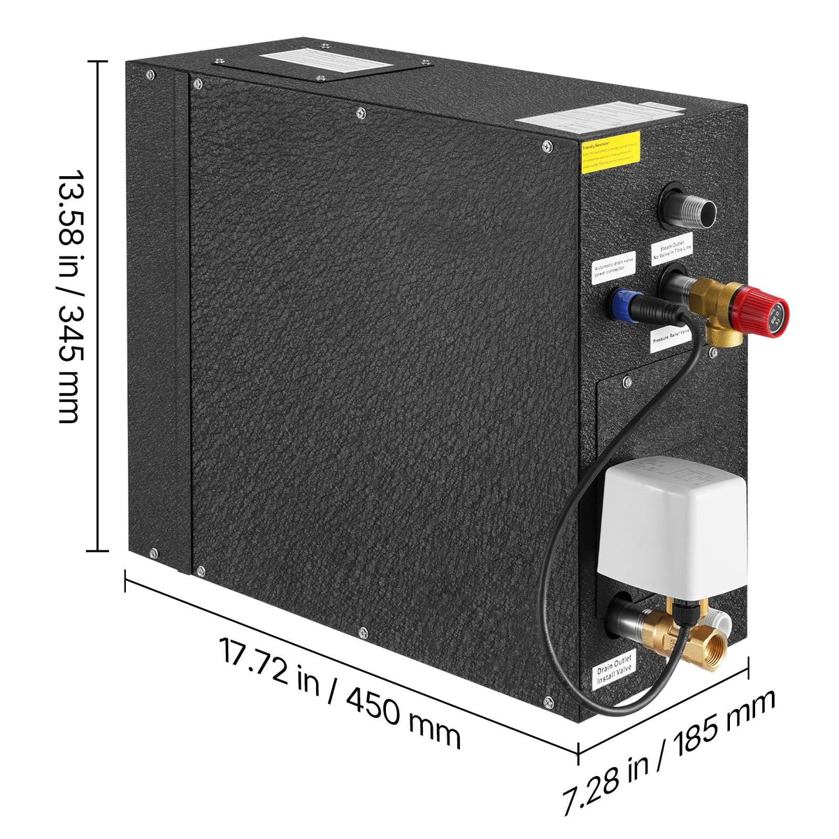Steam Generator, 9 kW Steam Shower System with Controller for Home Sauna Bath Spa, Commercial Auto Drain Kit with Overheat, Dry-Run & Overpressure Protection, 10 Min to 24h Efficient, Black