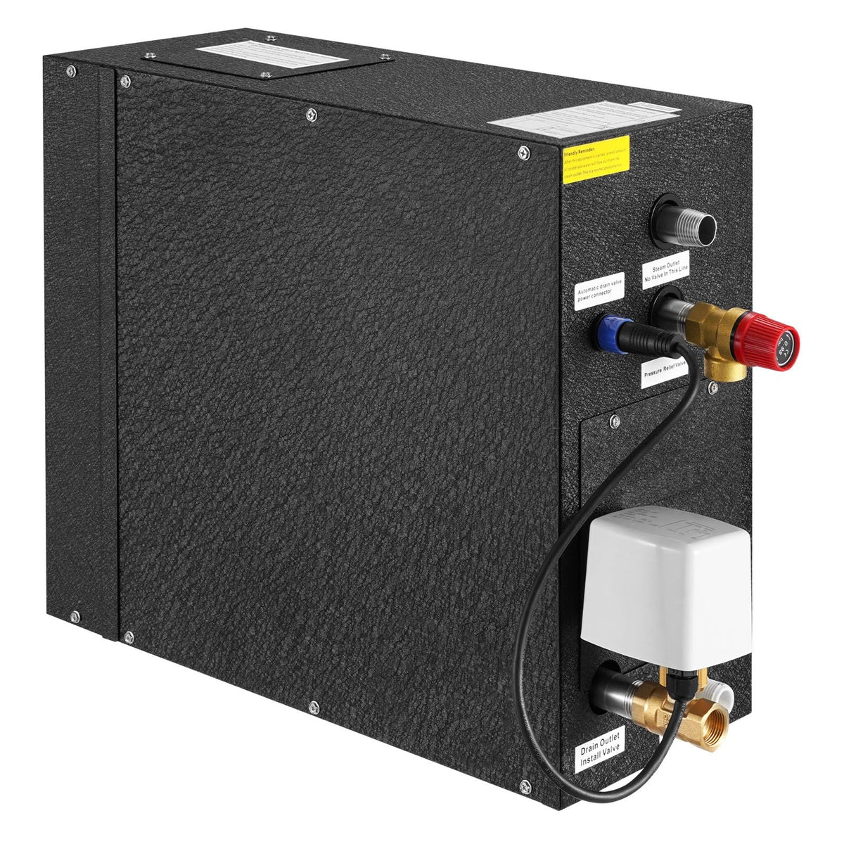 Steam Generator, 9 kW Steam Shower System with Controller for Home Sauna Bath Spa, Commercial Auto Drain Kit with Overheat, Dry-Run & Overpressure Protection, 10 Min to 24h Efficient, Black