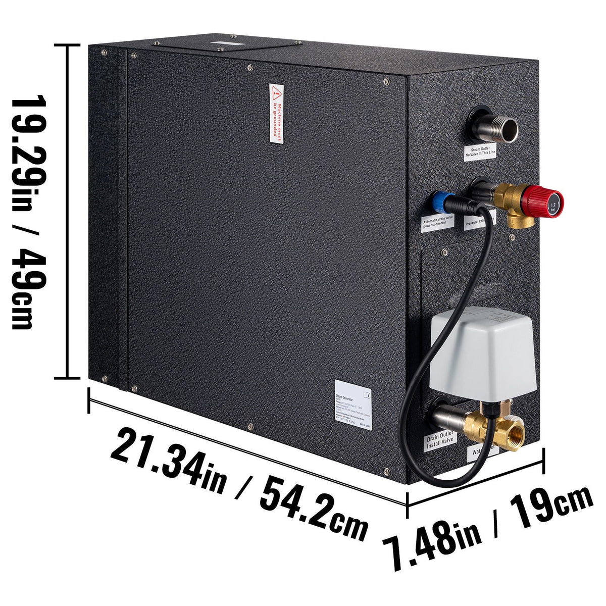 Steam Shower Generator, 10.5 kW, Segmented Heating & Temperature Customization & 24h Timer Steam Bath Kit, Automatic Drainage Luxury Home Steam Shower System, Acrylic Tested to UL Standards