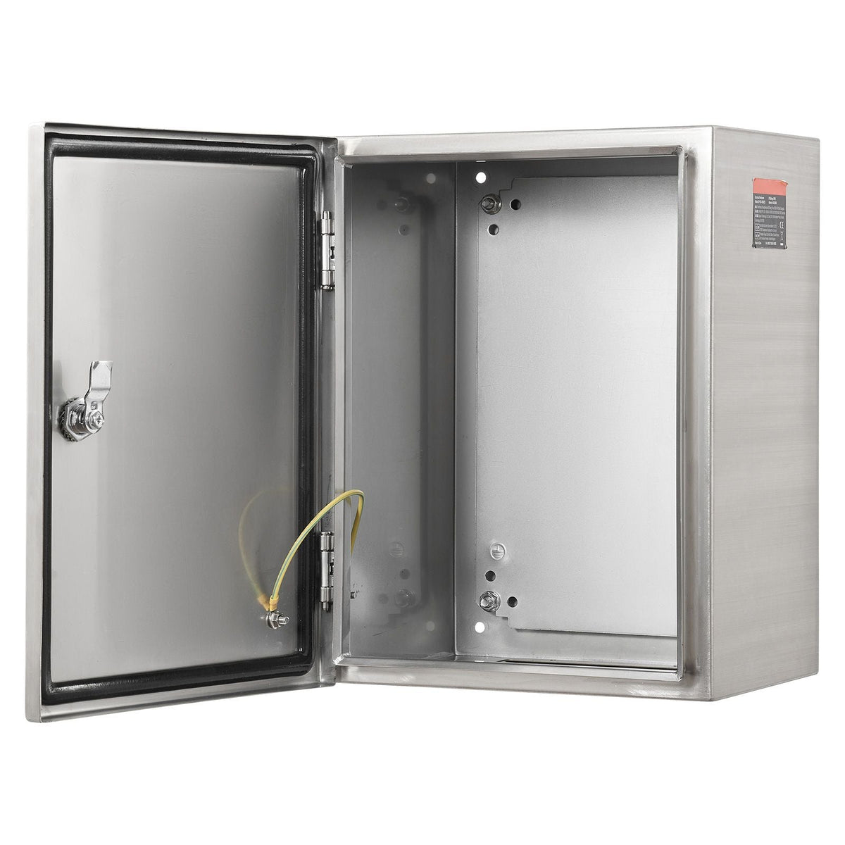 Steel Electrical Box, 24"x 20"x 8", 304 Stainless Steel Electrical Enclosure Box, Wall-Mounted Outdoor Electrical Electronic Equipment Enclosure with Mounting Plate Hinges Lock, IP66 Waterproof