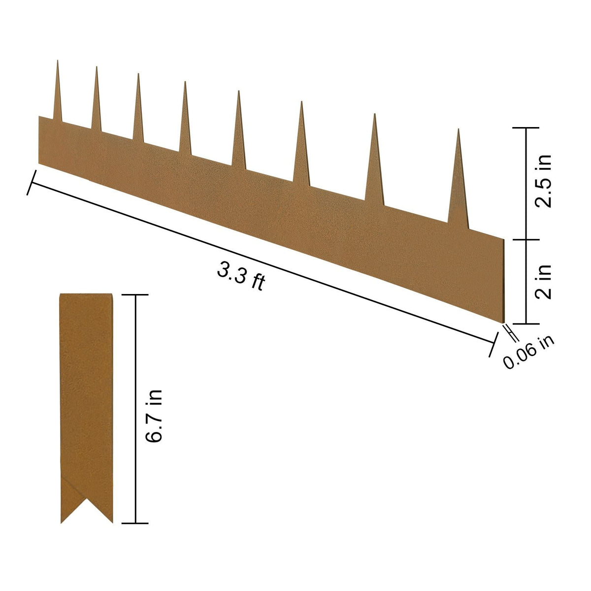 Steel Landscape Edging, 10-pack Steel Garden Edging Borders, 39.6" L x 2" H Strips, Hammer-in Edging Border, Bendable Metal Landscape Edging for Yard, Garden, 2.5" Spike Height, Rustic Brown