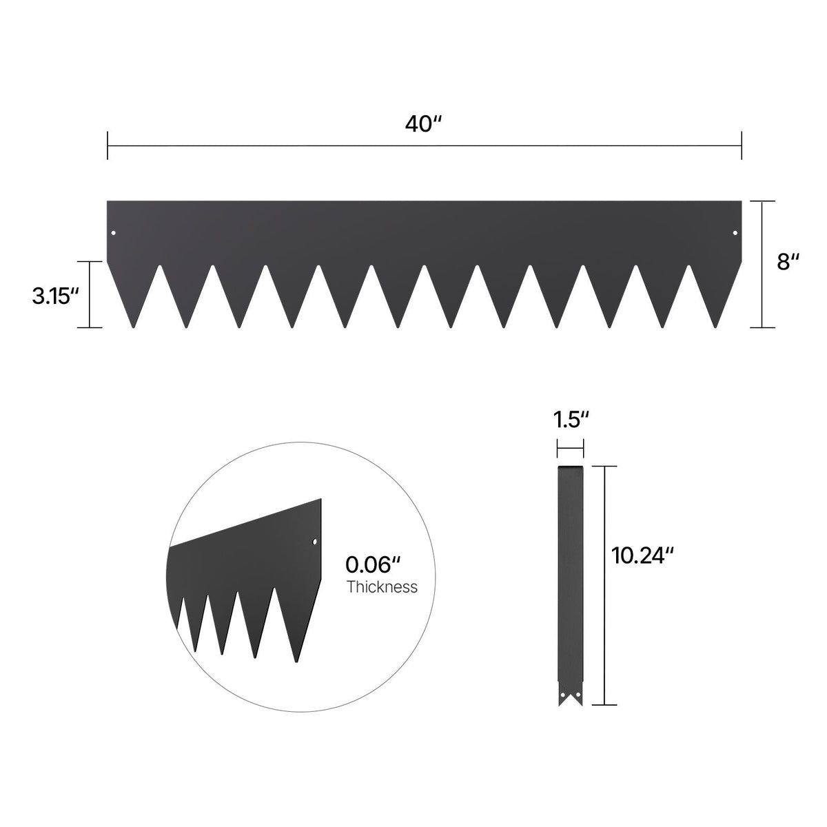 Steel Landscape Edging, 4 Packs 40 x 8 in Rust-Resistant Metal Landscape Edging, Bendable Garden Edging Border, Heavy Duty Lawn Edging, Easy-to-Install, Flower Bed Yard Pathway Divider Black