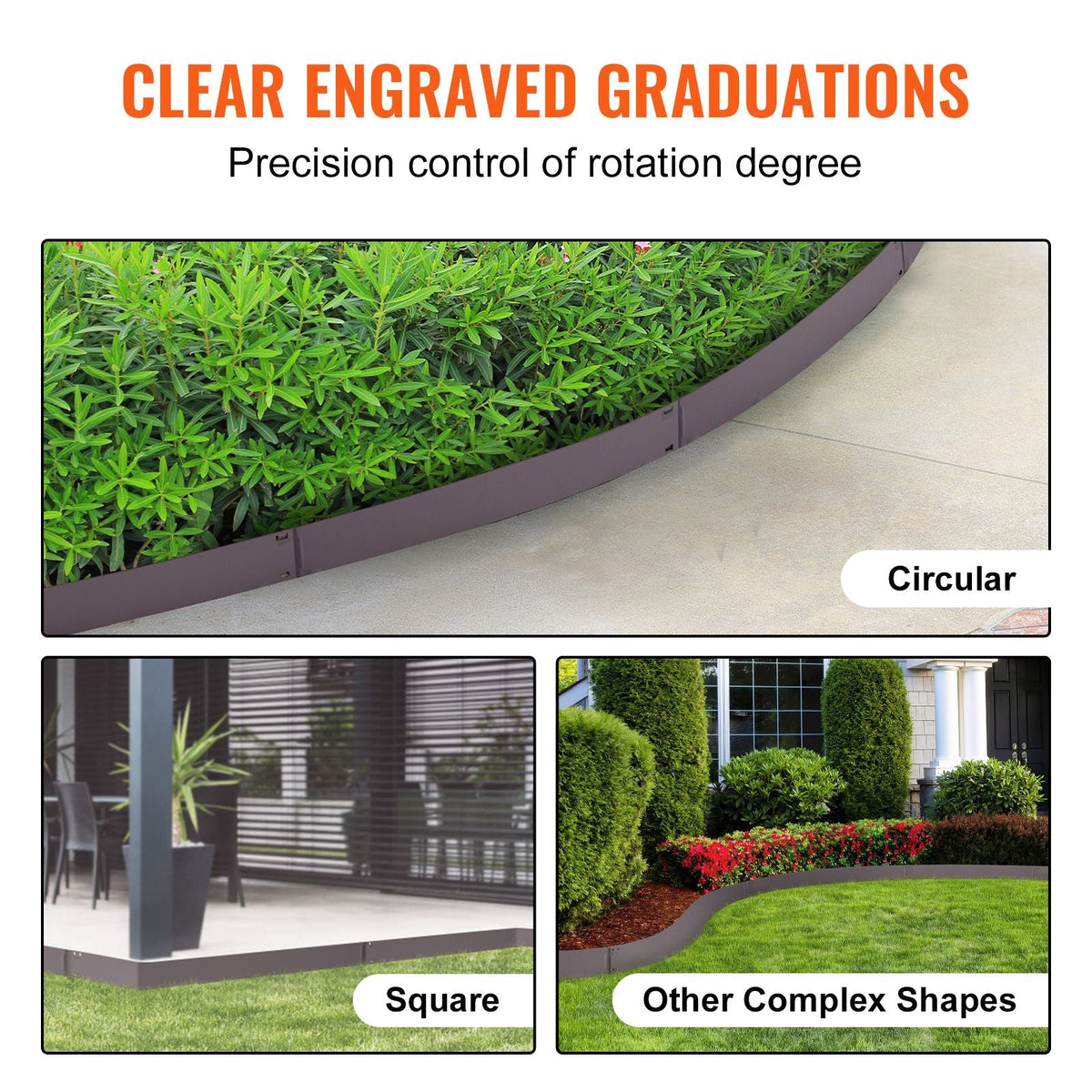 Steel Landscape Edging, 5-pack Steel Garden Edging Borders, 39" L x 5" H Strips, Hammer-in Edging Border, Bendable Metal Landscape Edging for Yard, Garden, Lawn, 3.15" Spike Height, Brown