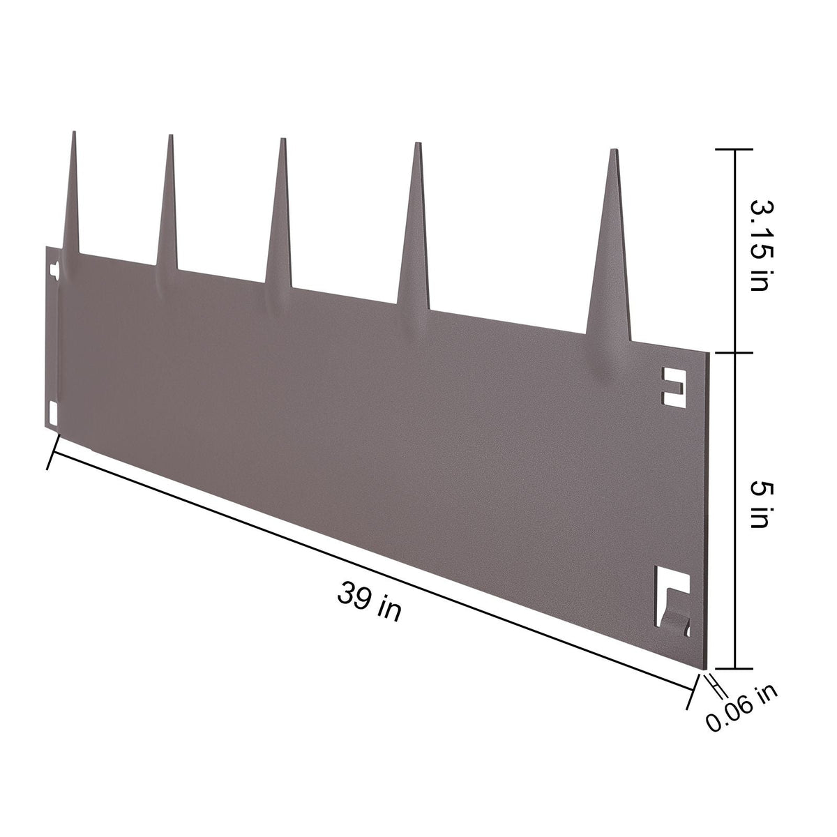 Steel Landscape Edging, 5-pack Steel Garden Edging Borders, 39" L x 5" H Strips, Hammer-in Edging Border, Bendable Metal Landscape Edging for Yard, Garden, Lawn, 3.15" Spike Height, Brown