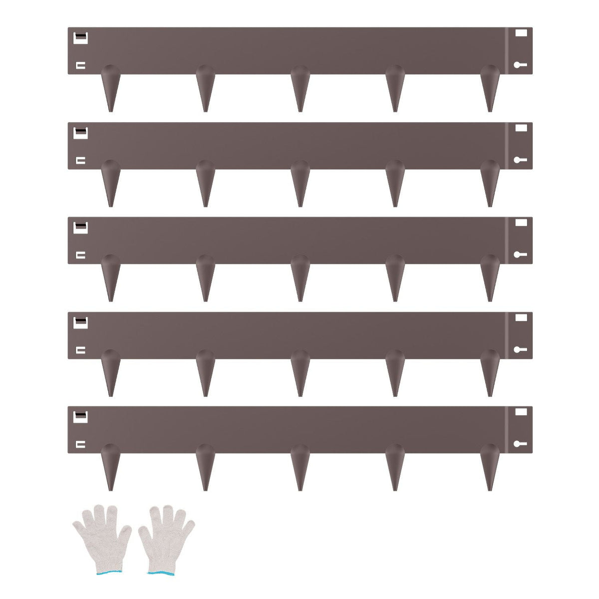 Steel Landscape Edging, 5 Packs 39 x 4 in Rust-Resistant Metal Landscape Edging, Bendable Garden Edging Border, Heavy Duty Lawn Edging, Easy-to-Install, Flower Bed Yard Pathway Divider Brown
