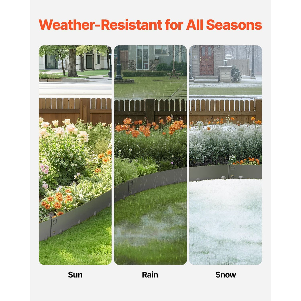 Steel Landscape Edging, 5 Packs 39 x 4 in Rust-Resistant Metal Landscape Edging, Bendable Garden Edging Border, Heavy Duty Lawn Edging, Easy-to-Install, Flower Bed Yard Pathway Divider Dark Gray