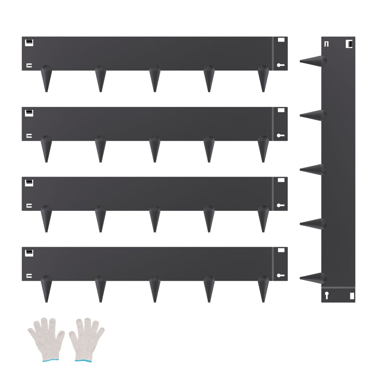 Steel Landscape Edging, 5 Packs 39 x 5 in Rust-Resistant Metal Landscape Edging, Bendable Garden Edging Border, Heavy Duty Lawn Edging, Easy-to-Install, Flower Bed Yard Pathway Divider Black
