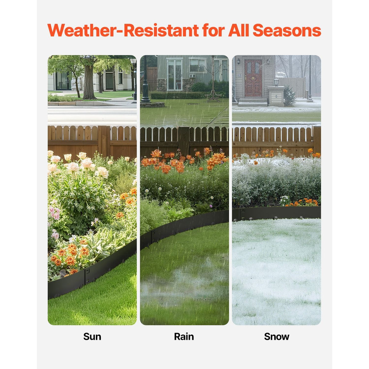 Steel Landscape Edging, 5 Packs 39 x 5 in Rust-Resistant Metal Landscape Edging, Bendable Garden Edging Border, Heavy Duty Lawn Edging, Easy-to-Install, Flower Bed Yard Pathway Divider Black