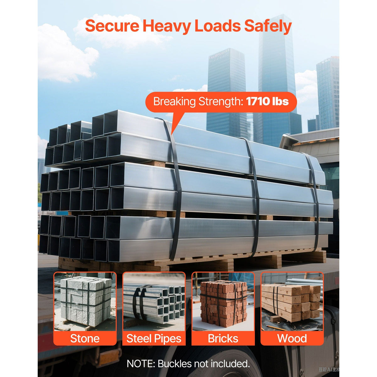 Steel Strapping Coil, 3/4 in x 0.02 in x 300 ft, Metal Strapping Banding Roll Withstands Harsh Environment, 1710 lbs Break Strength, Heavy Duty Banding Pallet Strap Coil for Pallet Packing