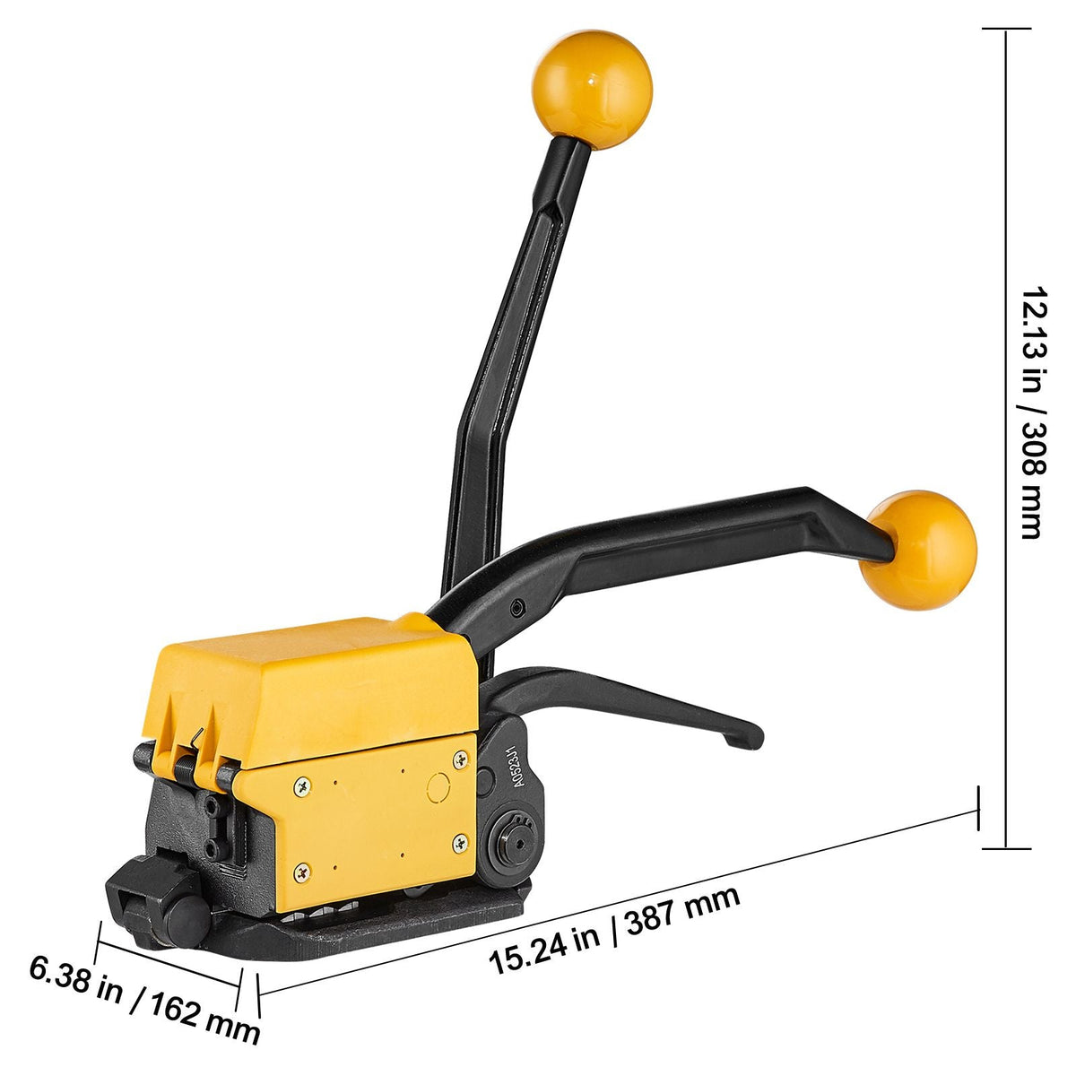 Steel Strapping Tool for 1/2"-3/4" Width, 3-in-1 (Tensioner, Crimper, Cutter) Manual Belt Packaging Banding Machine Packaging Metal Steel Strapping Banding Tool Machine for Stainless Steel Strap