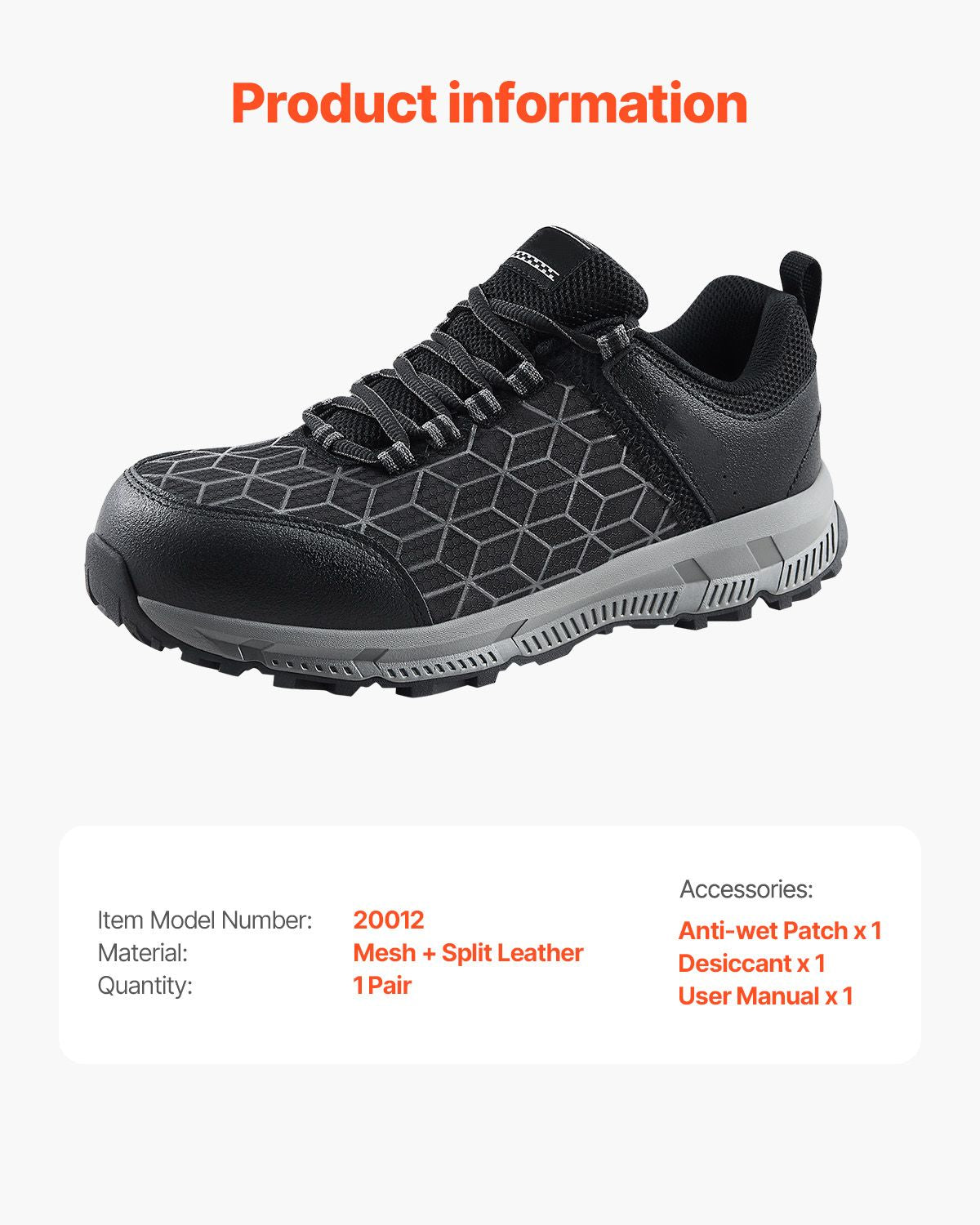 Steel Toe Shoes for Men, US Size 13, Men's Cushion Sport Safety Toe Athletic Work Shoe, Indestructible Safety Sneakers Lightweight,Breathable Industry Construction Work Shoes, Black