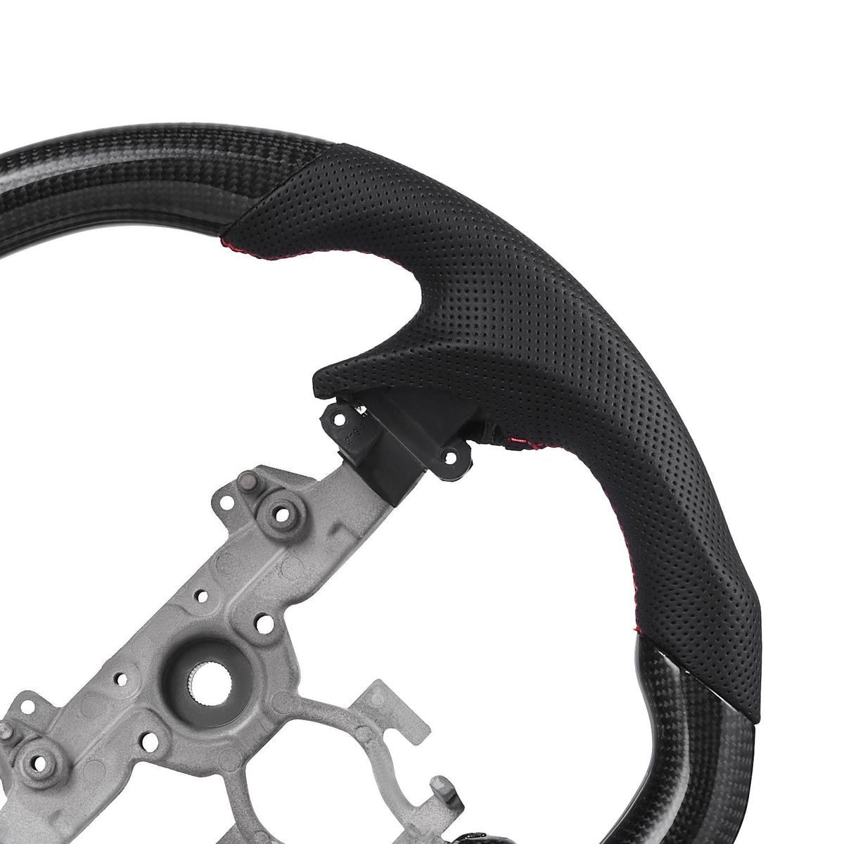 Steering Wheel for 2007-2013 Infiniti G37, Carbon Fiber Steering Wheel D-Shaped Flat-Bottom, Leather Grip with Non-Slip Texture & Precise Stitching, Accessories Replacement for Infiniti, Black