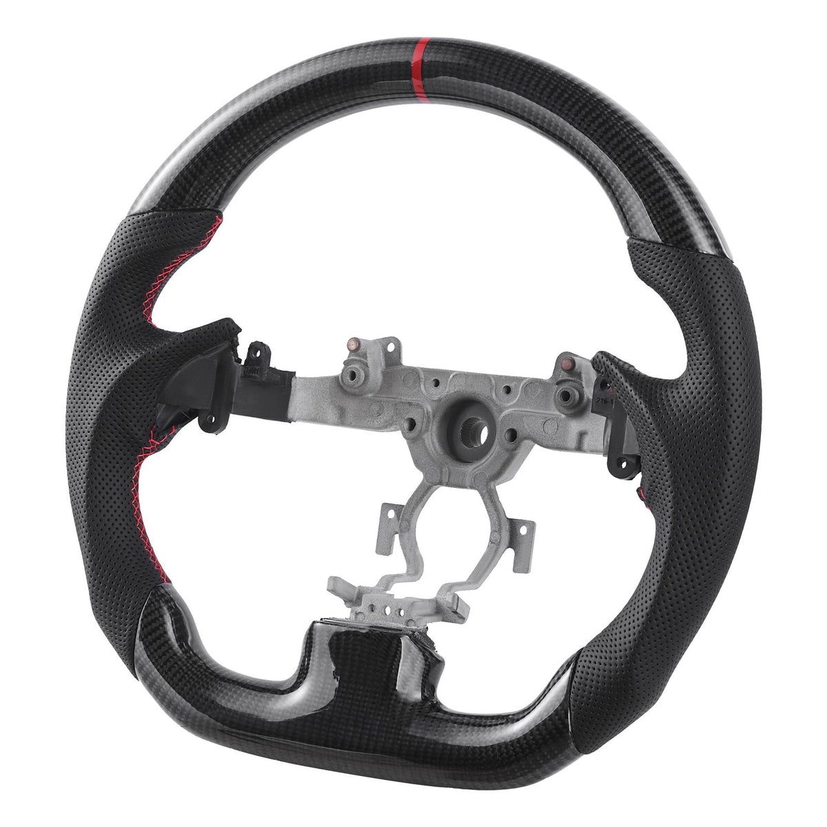 Steering Wheel for 2007-2013 Infiniti G37, Carbon Fiber Steering Wheel D-Shaped Flat-Bottom, Leather Grip with Non-Slip Texture & Precise Stitching, Accessories Replacement for Infiniti, Black