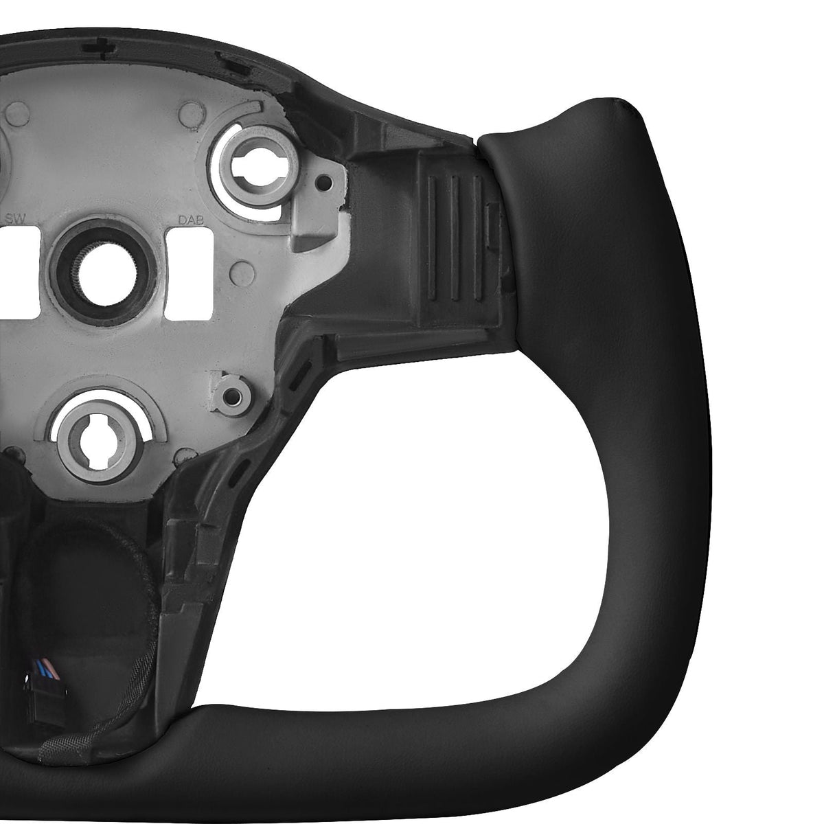 Steering Wheel for 2016-2023 Tesla Model 3, Carbon Fiber Steering Wheel D-Shaped Flat-Bottom with Heating Function, Leather Grip with Non-Slip Texture, Accessories Replacement for Model 3, Black