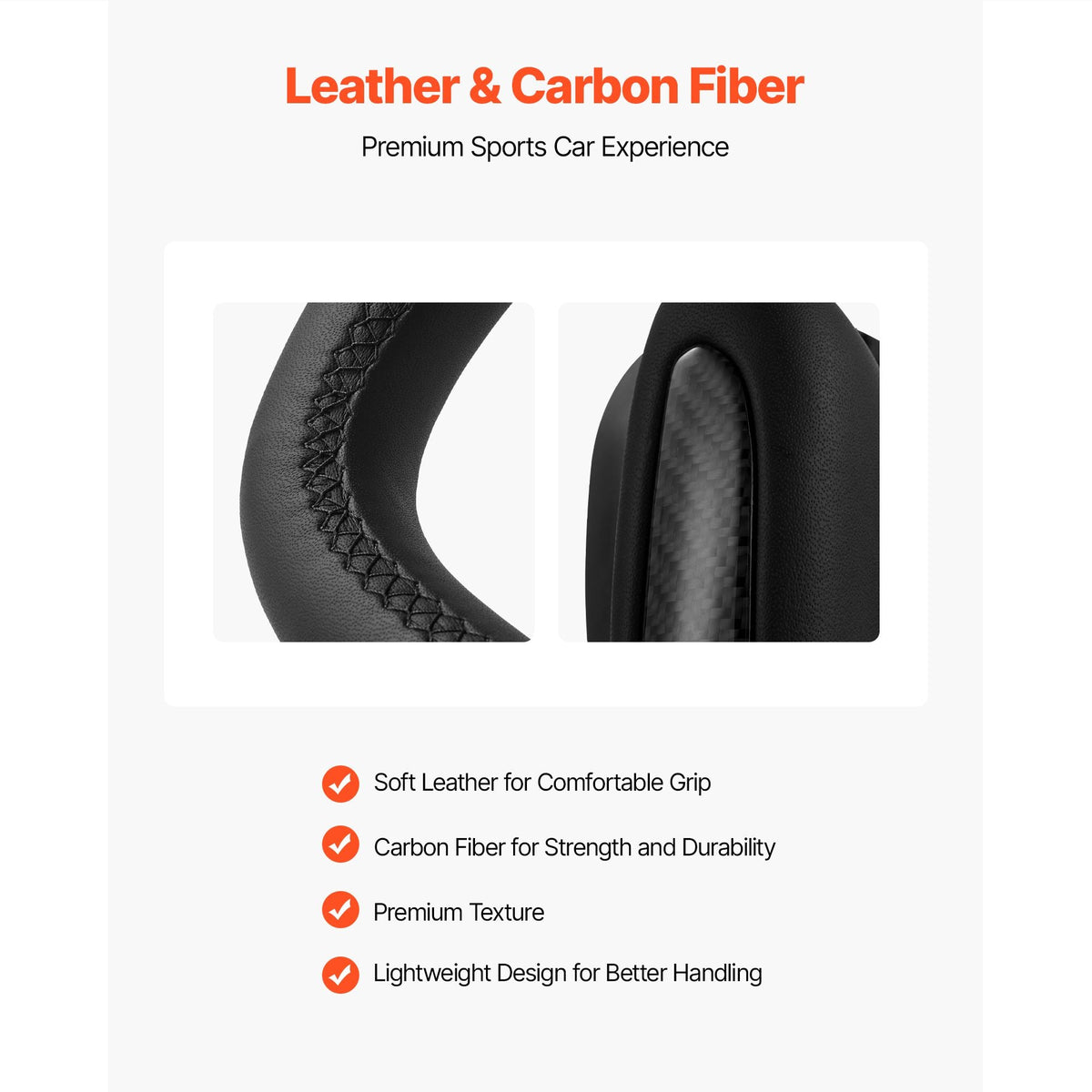 Steering Wheel for 2016-2023 Tesla Model 3, Carbon Fiber Steering Wheel D-Shaped Flat-Bottom with Heating Function, Leather Grip with Non-Slip Texture, Accessories Replacement for Model 3, Black