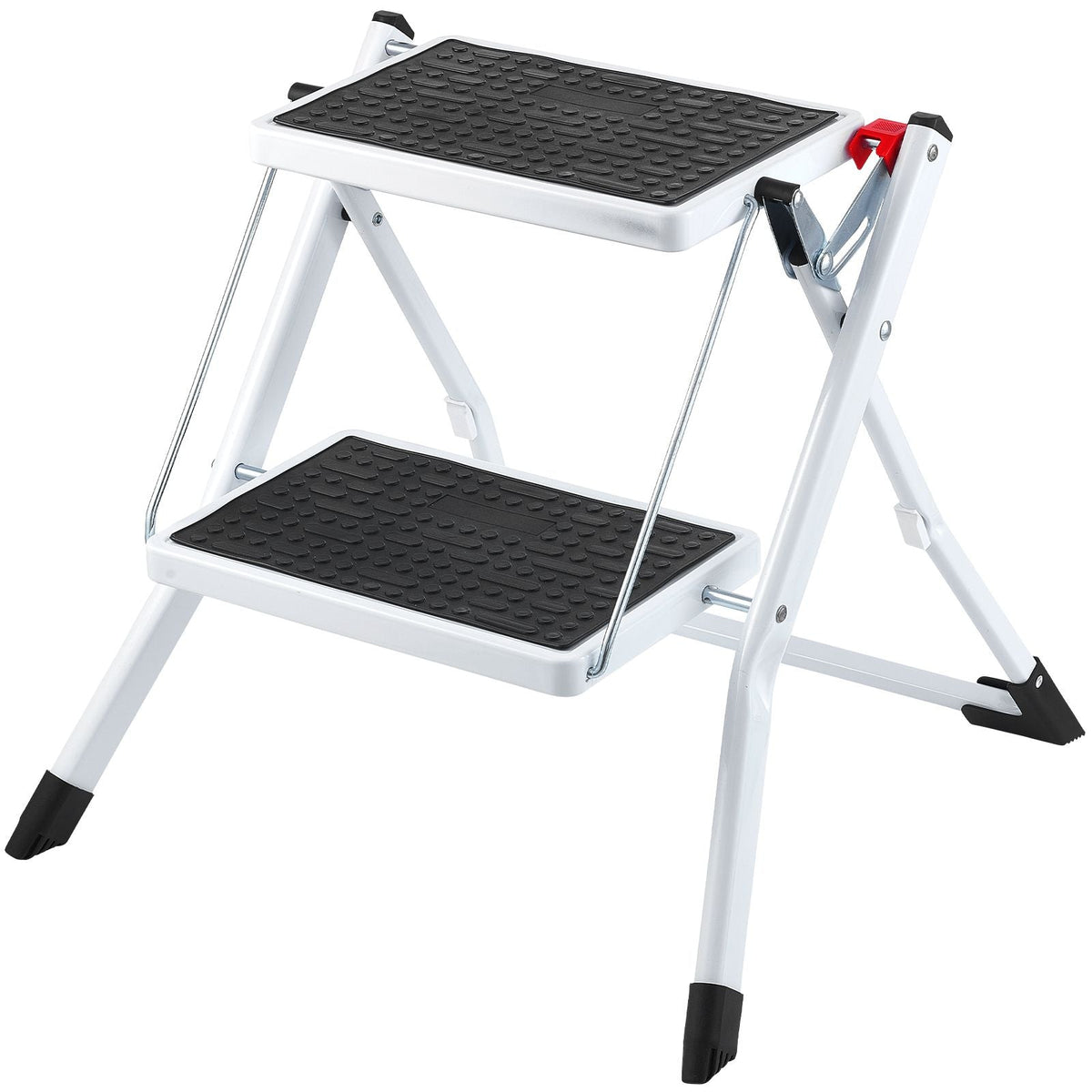 Step Ladder 2-Step 330lbs Capacity, Ergonomic Folding Steel Step Stool with Wide Anti-Slip Pedal, Sturdy Step Stool for Adults Toddlers, Multi-Use for Household, Kitchen, Office, RVs