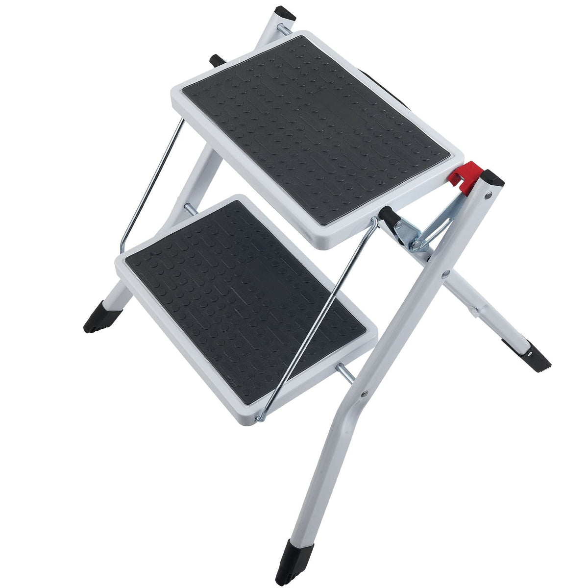 Step Ladder 2-Step 330lbs Capacity, Ergonomic Folding Steel Step Stool with Wide Anti-Slip Pedal, Sturdy Step Stool for Adults Toddlers, Multi-Use for Household, Kitchen, Office, RVs