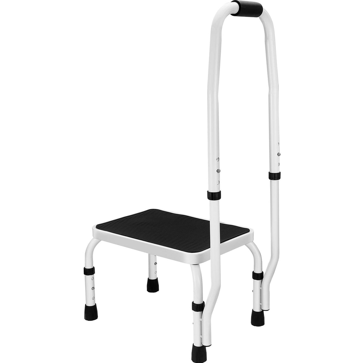 Step Stool 1-Step 330lbs Capacity, 3 Adjustable Height with Handle Steel Step Ladder, Portable Toddler Step Stools for Adults, Non-Slip Sturdy Step Ladders for Office, RVs, Pets