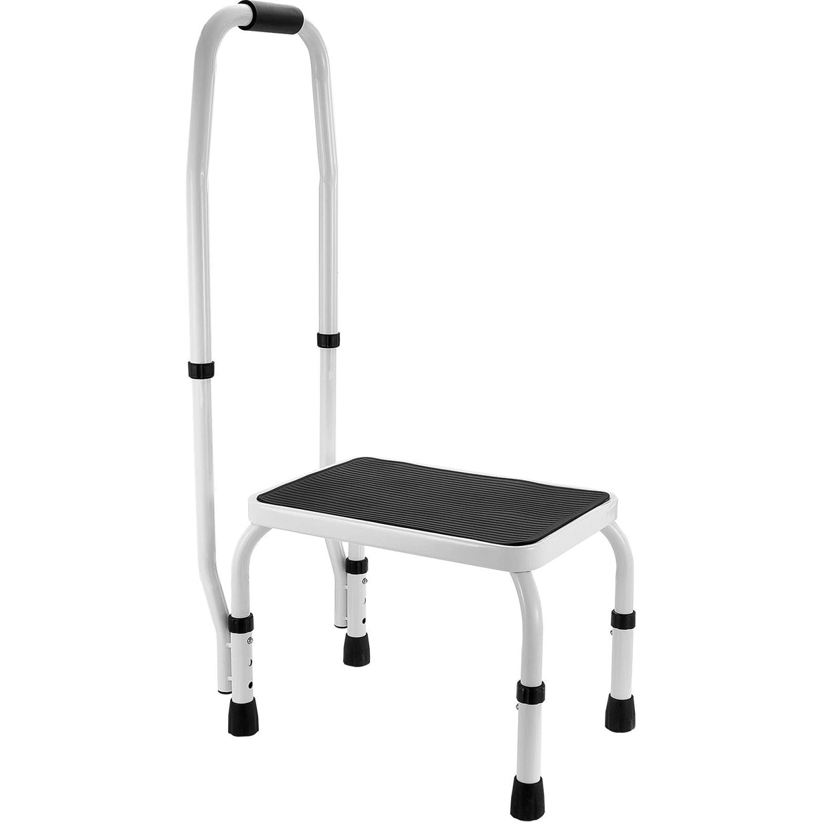 Step Stool 1-Step 330lbs Capacity, 3 Adjustable Height with Handle Steel Step Ladder, Portable Toddler Step Stools for Adults, Non-Slip Sturdy Step Ladders for Office, RVs, Pets