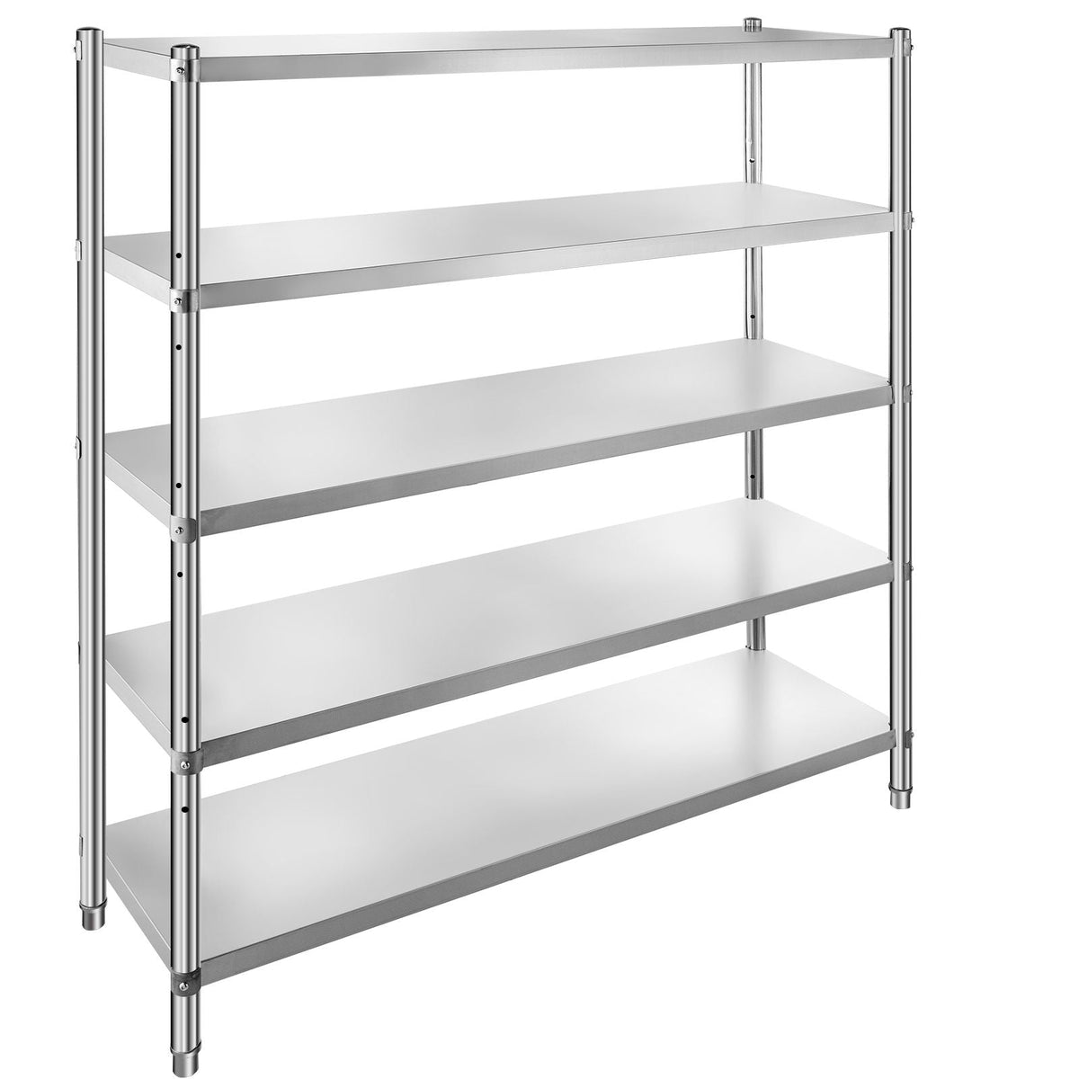 Storage Shelf, 5-Tier Storage Shelving Unit, Stainless Steel Garage Shelf, 70.9 x 17.7 x 70.9 inch Heavy Duty Storage Shelving, 1650 Lbs Total Capacity with Adjustable Height