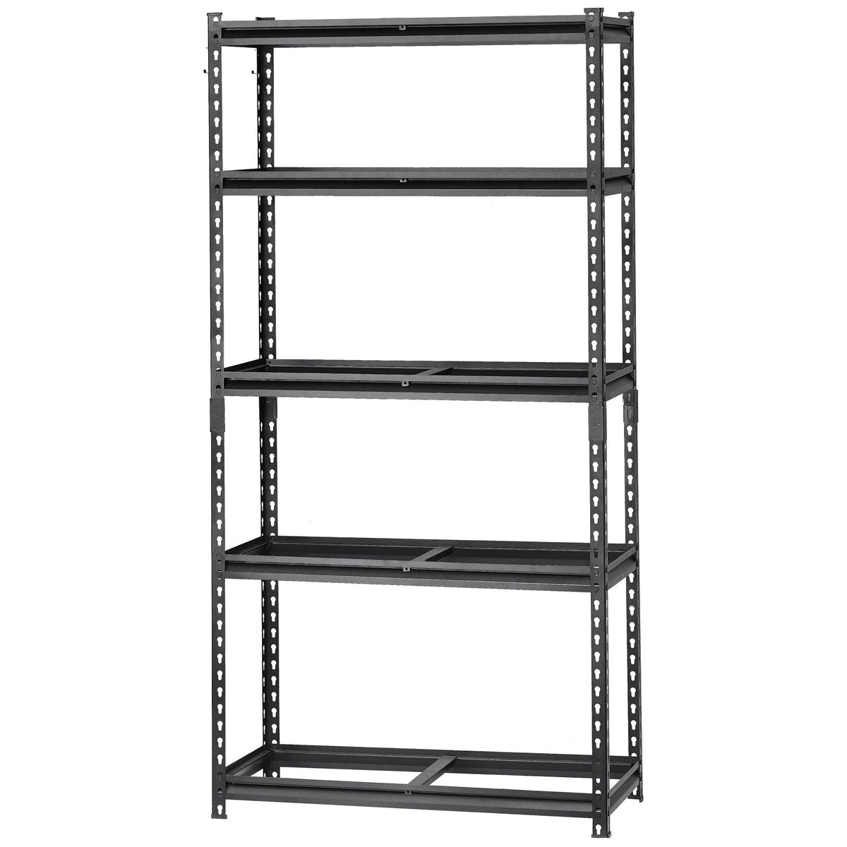 Storage Shelves, 2000 lbs, 5 Tier Heavy Duty Garage Shelving, 16" D x 36" W x 72" H Adjustable Metal Shelves for Industrial Shelving Unit Utility Shelf, for Kitchen, Warehouse, Basement, Black