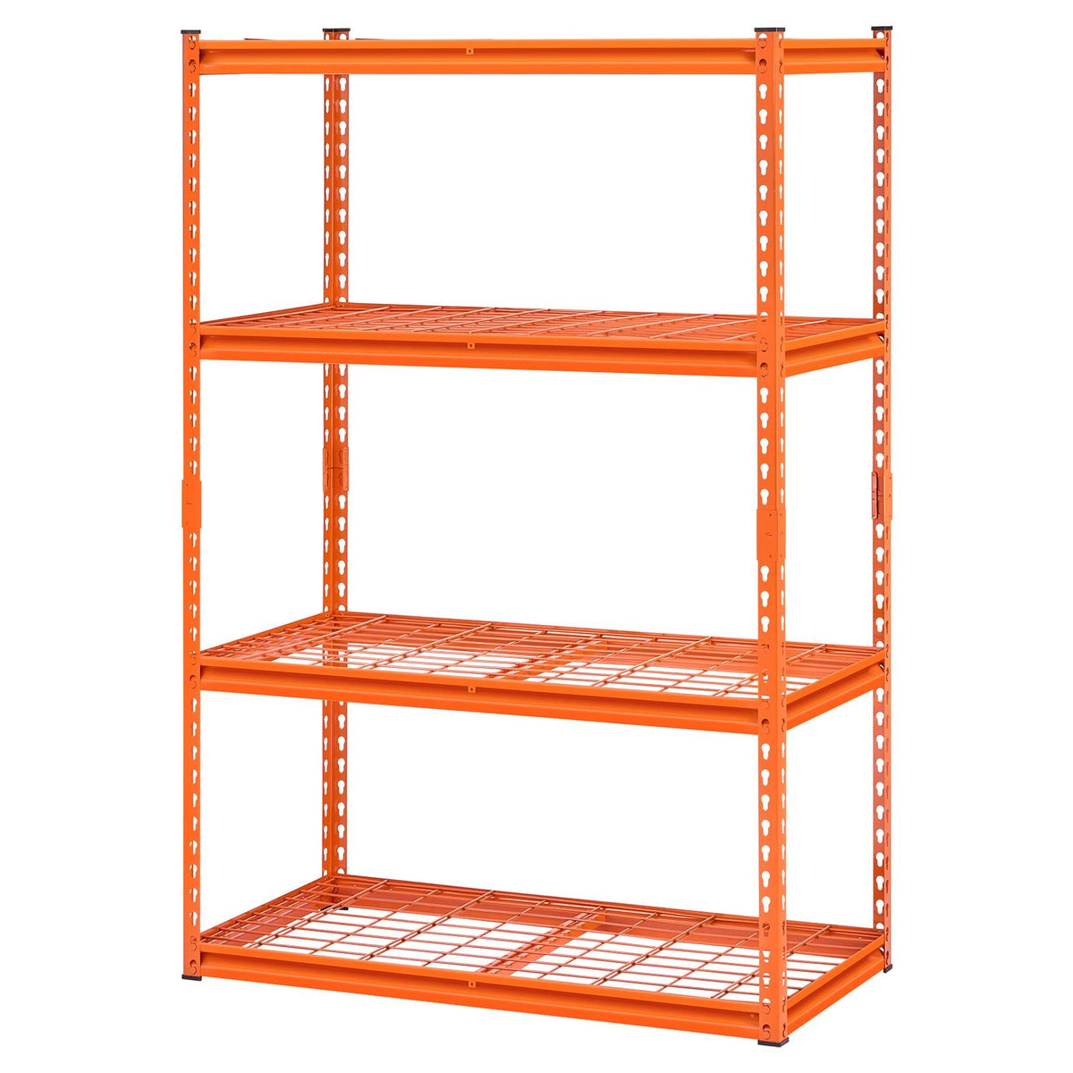 Storage Shelves, 2400 lbs, 4 Tier Heavy Duty Garage Shelving, 20" D x 40" W x 60" H Adjustable Metal Shelves for Industrial Shelving Unit Utility Shelf, for Kitchen, Warehouse, Basement, Orange