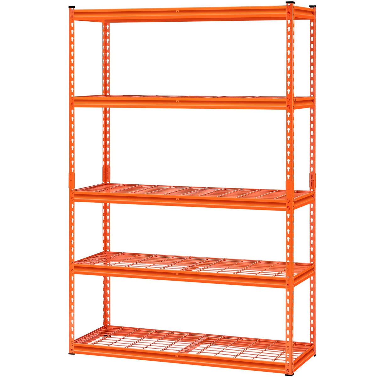 Storage Shelves, 2500 lbs, 5 Tier Heavy Duty Garage Shelving, 18" D x 48" W x 72" H Adjustable Metal Shelves for Industrial Shelving Unit Utility Shelf, for Kitchen, Warehouse, Basement, Orange