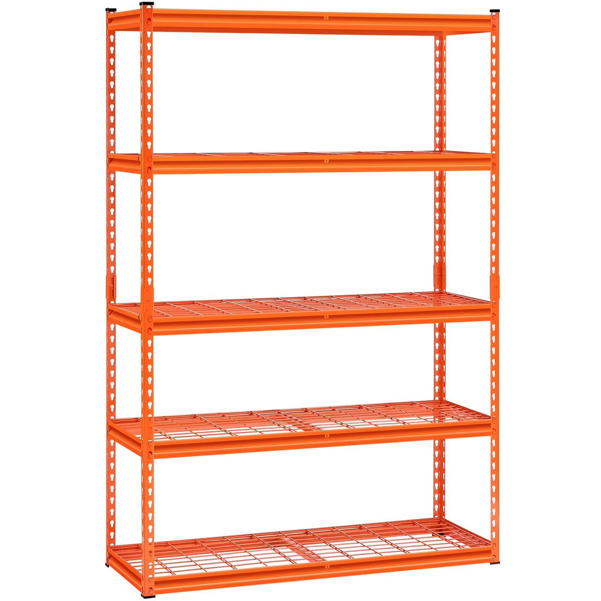 Storage Shelves, 2500 lbs, 5 Tier Heavy Duty Garage Shelving, 18" D x 48" W x 72" H Adjustable Metal Shelves for Industrial Shelving Unit Utility Shelf, for Kitchen, Warehouse, Basement, Orange