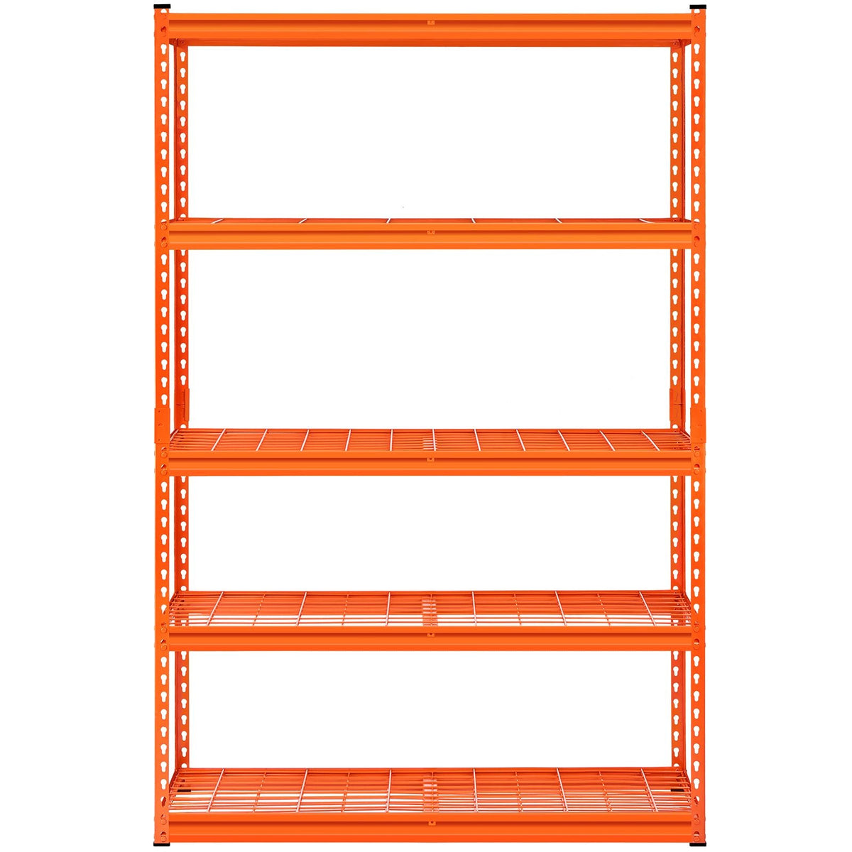 Storage Shelves, 2500 lbs, 5 Tier Heavy Duty Garage Shelving, 18" D x 48" W x 72" H Adjustable Metal Shelves for Industrial Shelving Unit Utility Shelf, for Kitchen, Warehouse, Basement, Orange