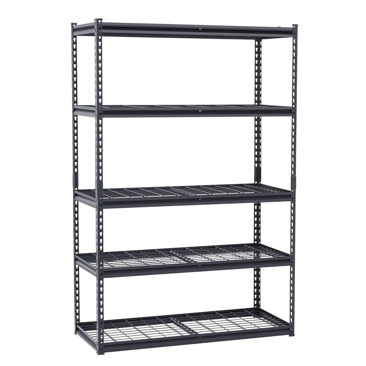 Storage Shelves, 3000 lbs, 5 Tier Heavy Duty Garage Shelving, 20" D x 48" W x 72" H Adjustable Metal Shelves for Industrial Shelving Unit Utility Shelf, for Kitchen, Warehouse, Basement, Black
