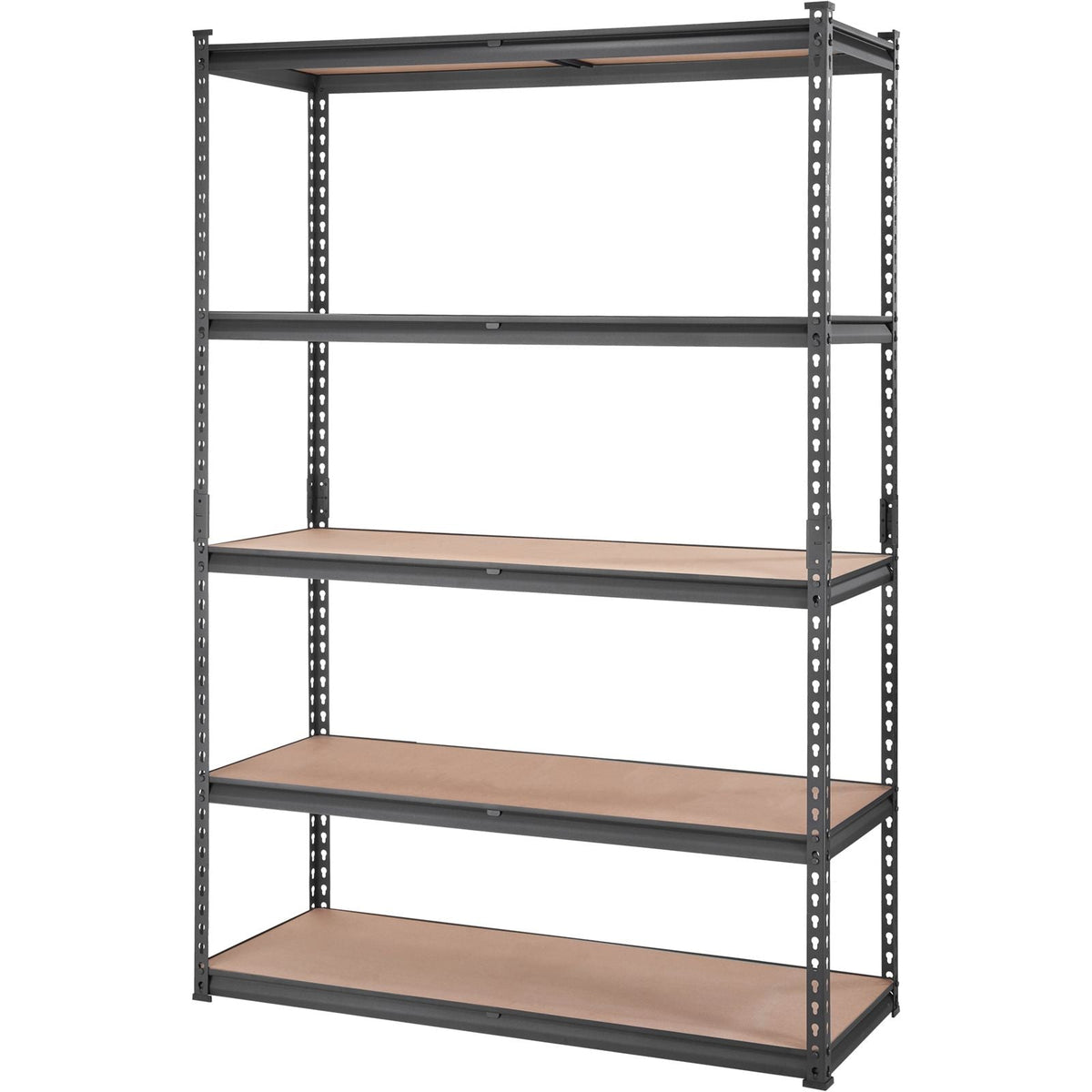 Storage Shelving Unit, 5-Tier Adjustable, 2000 lbs Capacity, Heavy Duty Garage Shelves Metal Organizer Utility Rack, Black, 18" D x 48" W x 72" H for Kitchen Pantry Basement Bathroom Laundry