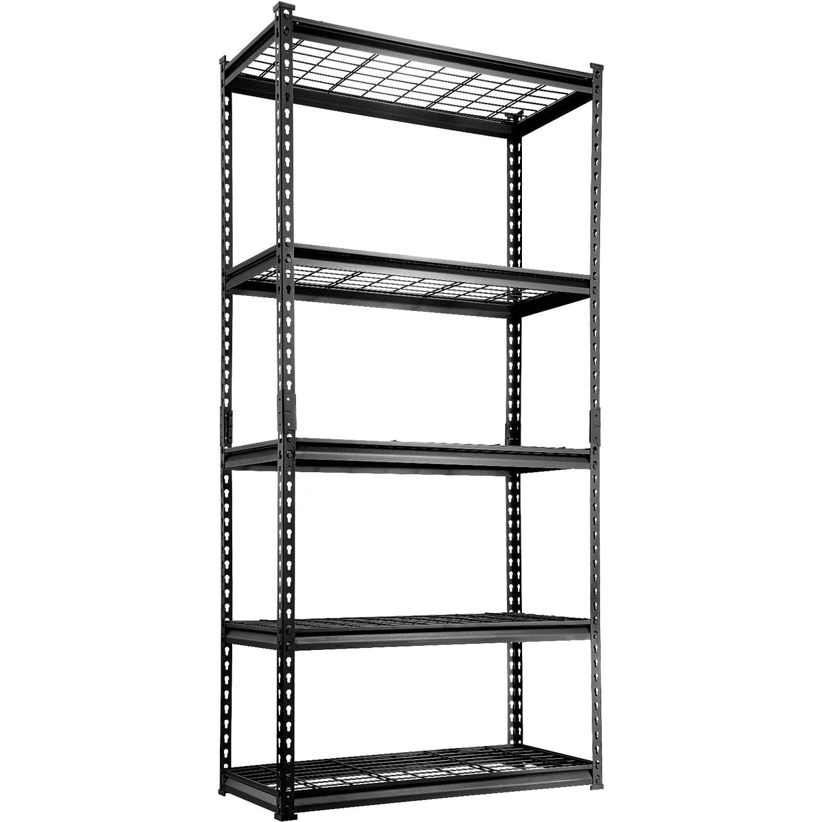 Storage Shelving Unit, 5-Tier Adjustable, 2000 lbs Capacity, Heavy Duty Garage Shelves Metal Organizer Wire Rack, Black, 36" L x 16" W x 72" H for Kitchen Pantry Basement Bathroom Laundry Closet