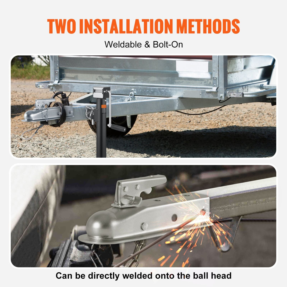 Straight Trailer Coupler, for 2-Inch Hitch Ball, 2-Inch Channel, 3500 lbs Capacity, Heavy Duty Trailer Tongue Coupler, Ideal for Towing Station Wagons, Pickup Trucks, SUVs, Zinc Plated Surface