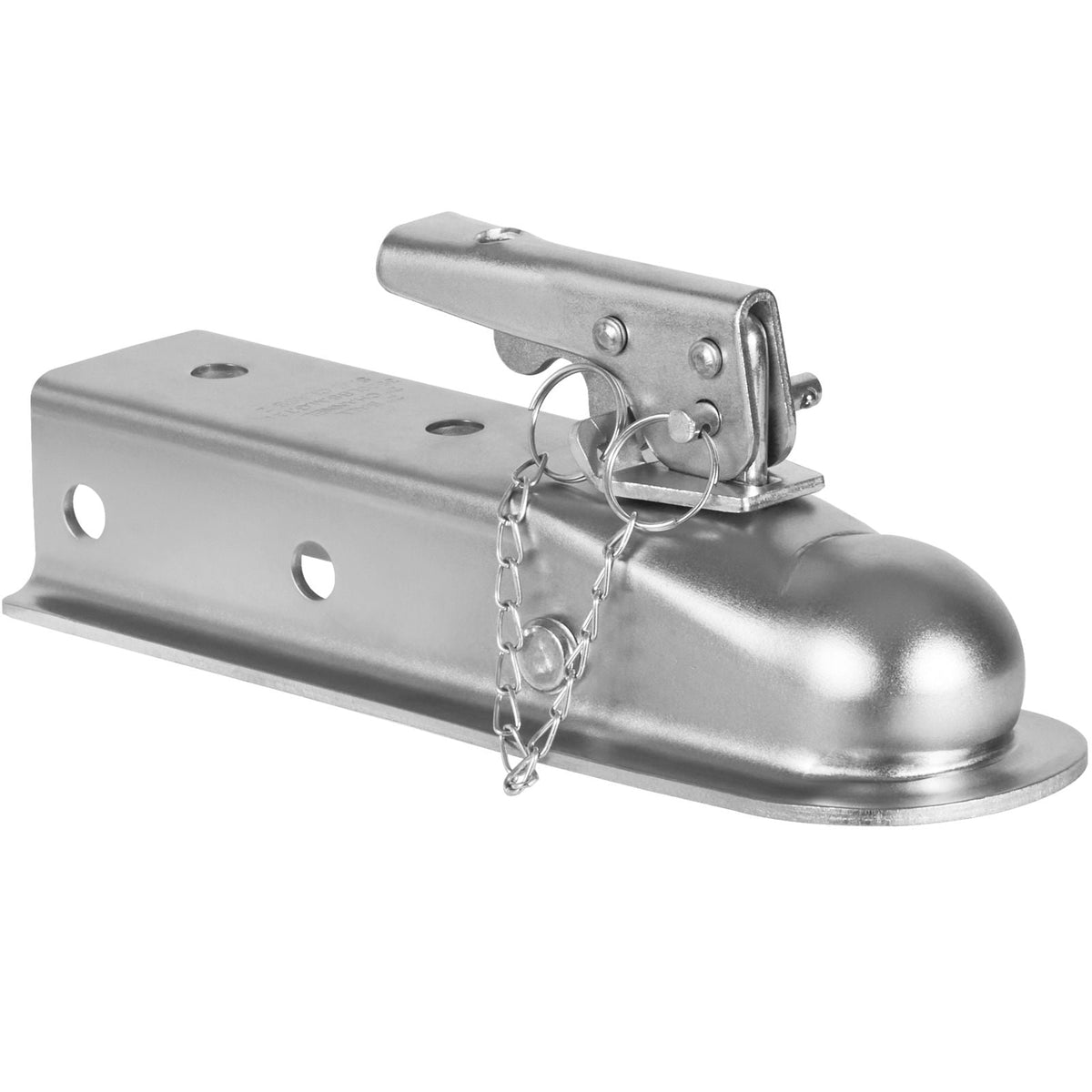 Straight Trailer Coupler, for 2-Inch Hitch Ball, 2-Inch Channel, 3500 lbs Capacity, Heavy Duty Trailer Tongue Coupler, Ideal for Towing Station Wagons, Pickup Trucks, SUVs, Zinc Plated Surface