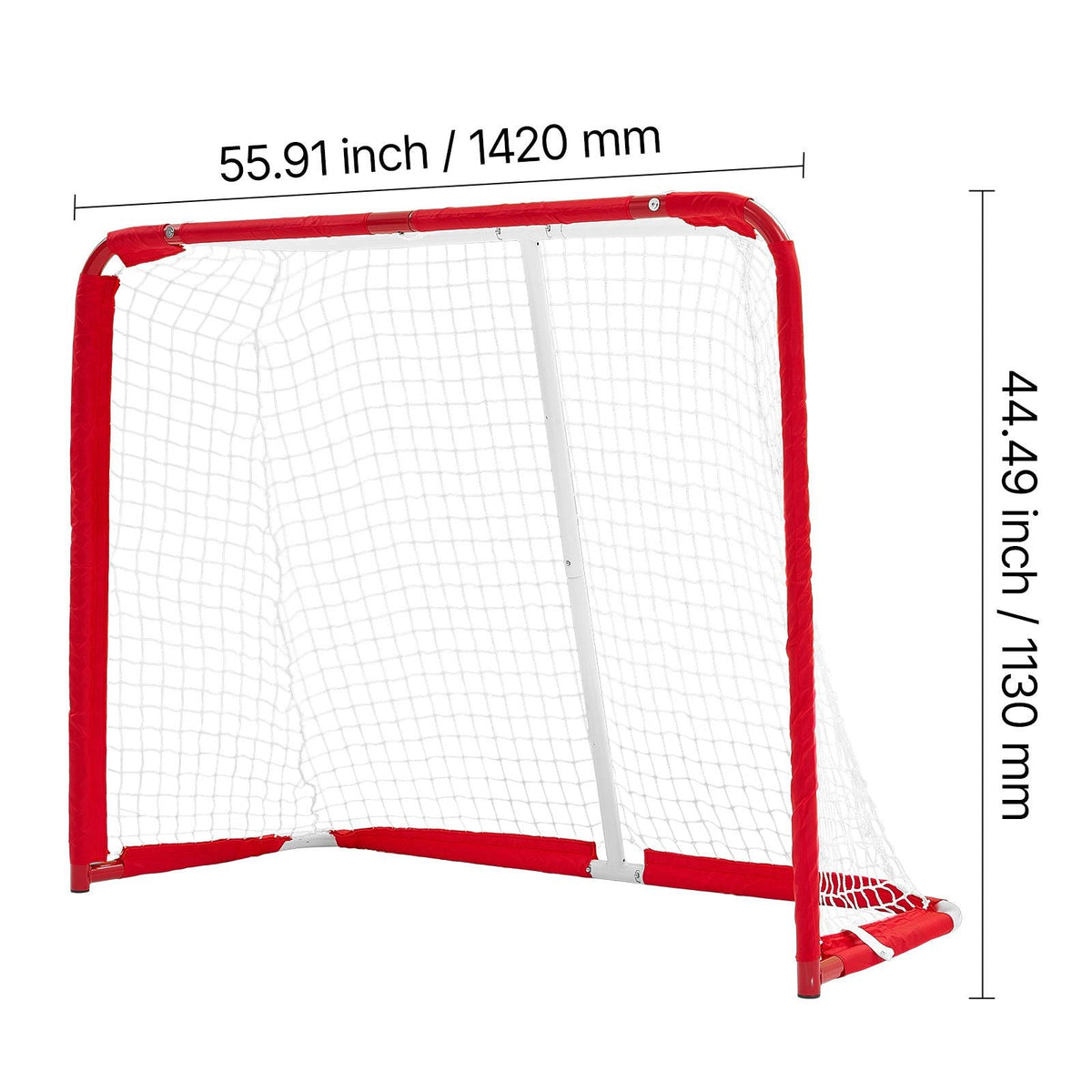 Street Hockey Goal, Heavy-Duty Steel Street + Roller Hockey Nets, Durable Hockey Net for Indoor Outdoor Use, Lightweight Portable Training, Easy Assembly for Backyard Park Garage, 55.9 x 44.5 in
