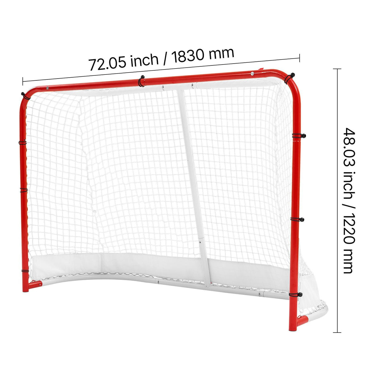 Street Hockey Goal, Heavy-Duty Steel Street + Roller Hockey Nets, Durable Hockey Net for Indoor Outdoor Use, Lightweight Portable Training, Easy Assembly for Backyard Park Garage, 72 x 48 in
