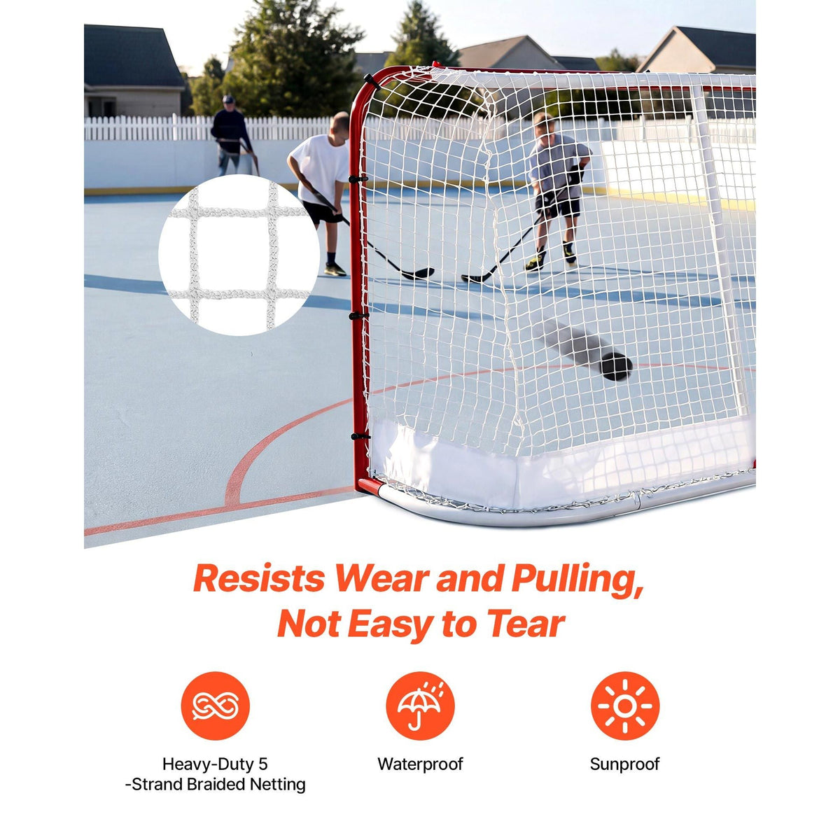 Street Hockey Goal, Heavy-Duty Steel Street + Roller Hockey Nets, Durable Hockey Net for Indoor Outdoor Use, Lightweight Portable Training, Easy Assembly for Backyard Park Garage, 72 x 48 in