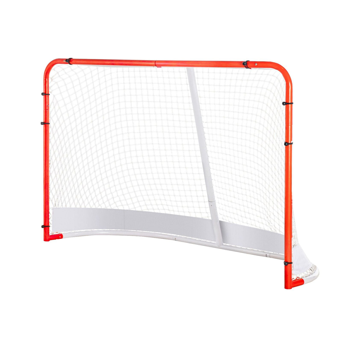 Street Hockey Net, Indoor Outdoor Steel Hockey Goal, Official Regulation Pro Hockey Training Goal Set, Portable Hockey Goal with Net, Easy Assemble, 72" x 48", White/Red