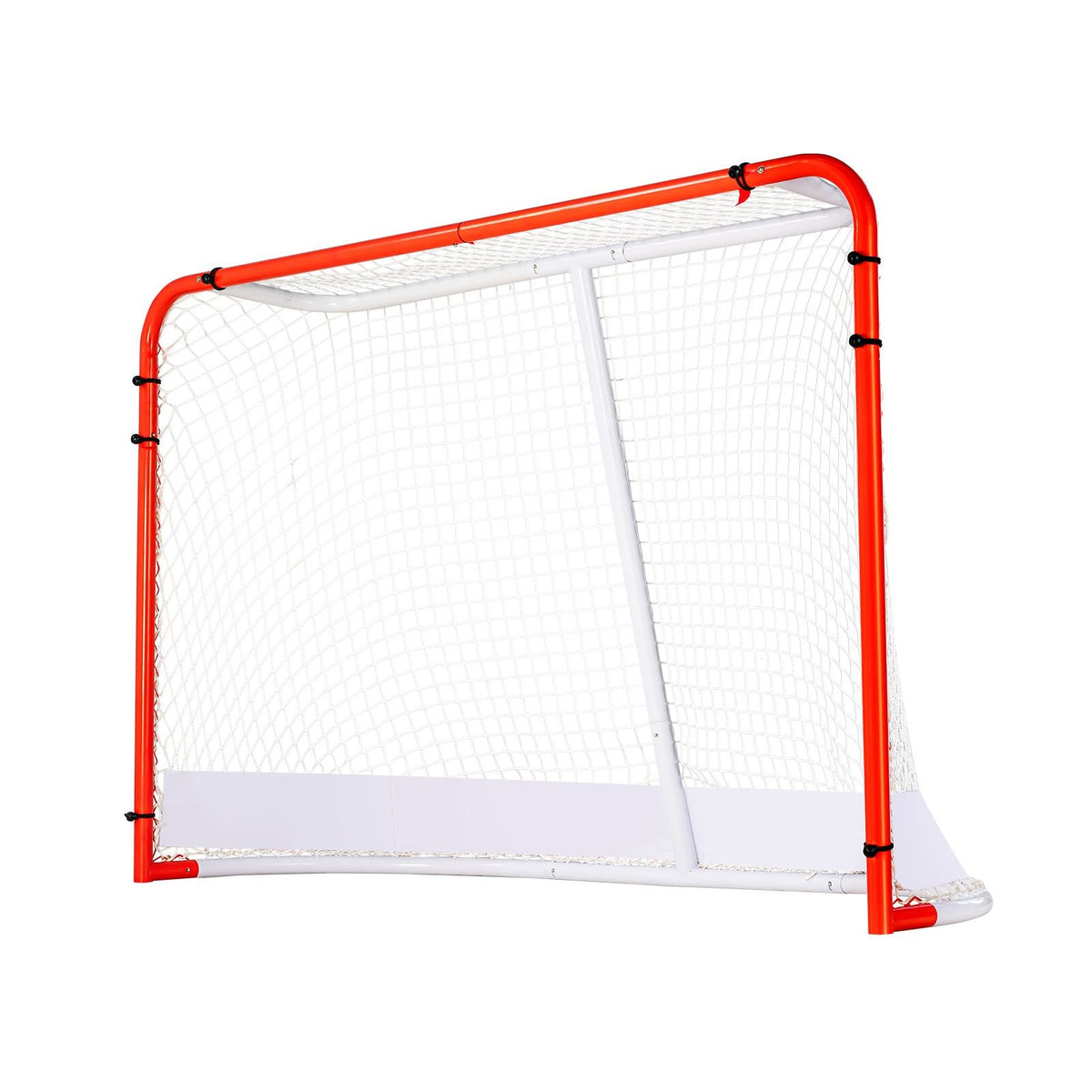 Street Hockey Net, Indoor Outdoor Steel Hockey Goal, Official Regulation Pro Hockey Training Goal Set, Portable Hockey Goal with Net, Easy Assemble, 72" x 48", White/Red