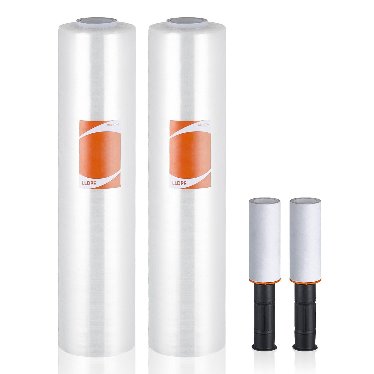 Stretch Film, 15 inches x 1000 feet, 2 Pack, 60 Gauge Industrial Strength Clear Durable Stretch Wrap Roll, Heavy Duty Shrink Film Stretch Wrap with Handles for Pallet Wrapping Shipping Moving