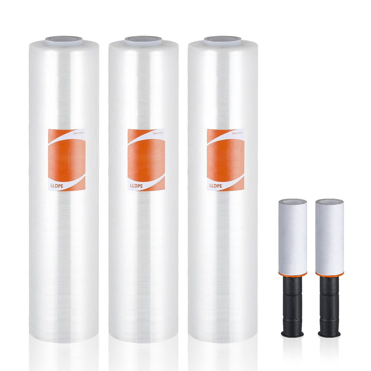 Stretch Film, 15 inches x 1000 feet, 3 Pack, 60 Gauge Industrial Strength Clear Durable Stretch Wrap Roll, Heavy Duty Shrink Film Stretch Wrap with Handles for Pallet Wrapping Shipping Moving