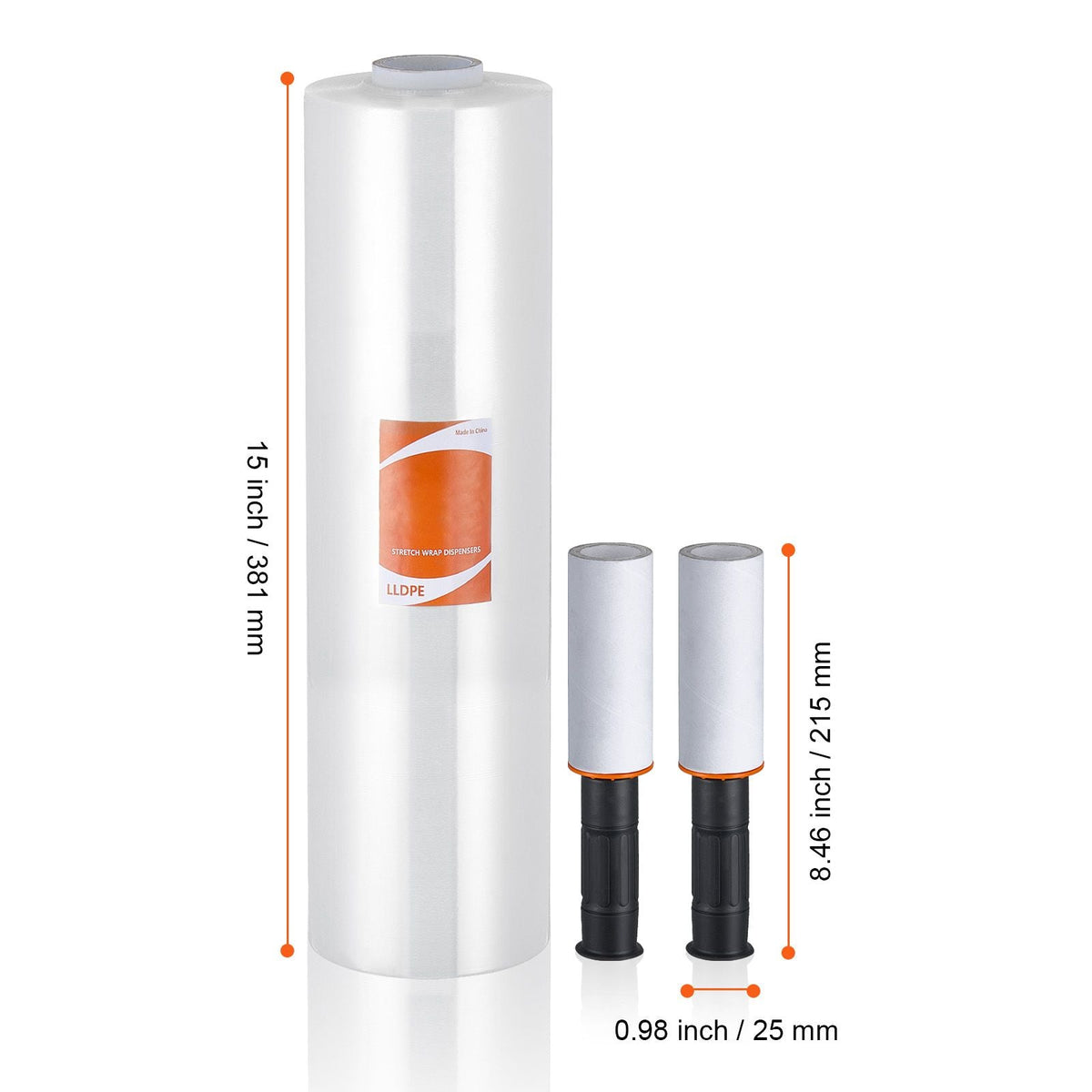Stretch Film, 15 inches x 1200 feet, 1 Pack, 80 Gauge Industrial Strength Clear Durable Stretch Wrap Roll, Heavy Duty Shrink Film Stretch Wrap with Handles for Pallet Wrapping Shipping Moving
