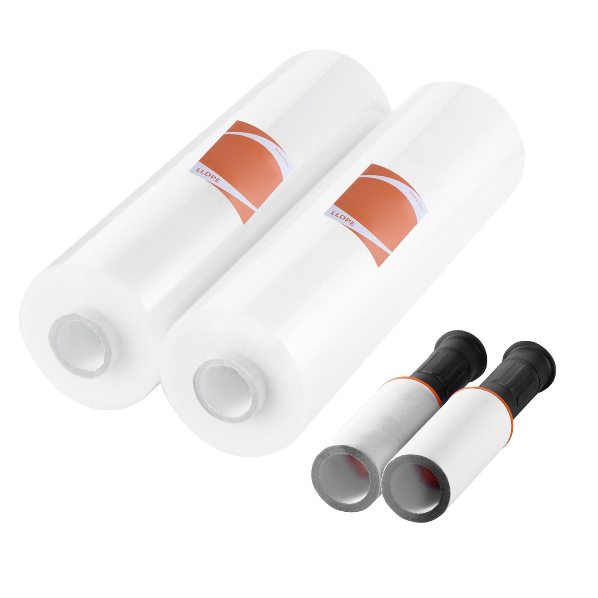 Stretch Film, 15 inches x 1200 feet, 2 Pack, 80 Gauge Industrial Strength Clear Durable Stretch Wrap Roll, Heavy Duty Shrink Film Stretch Wrap with Handles for Pallet Wrapping Shipping Moving